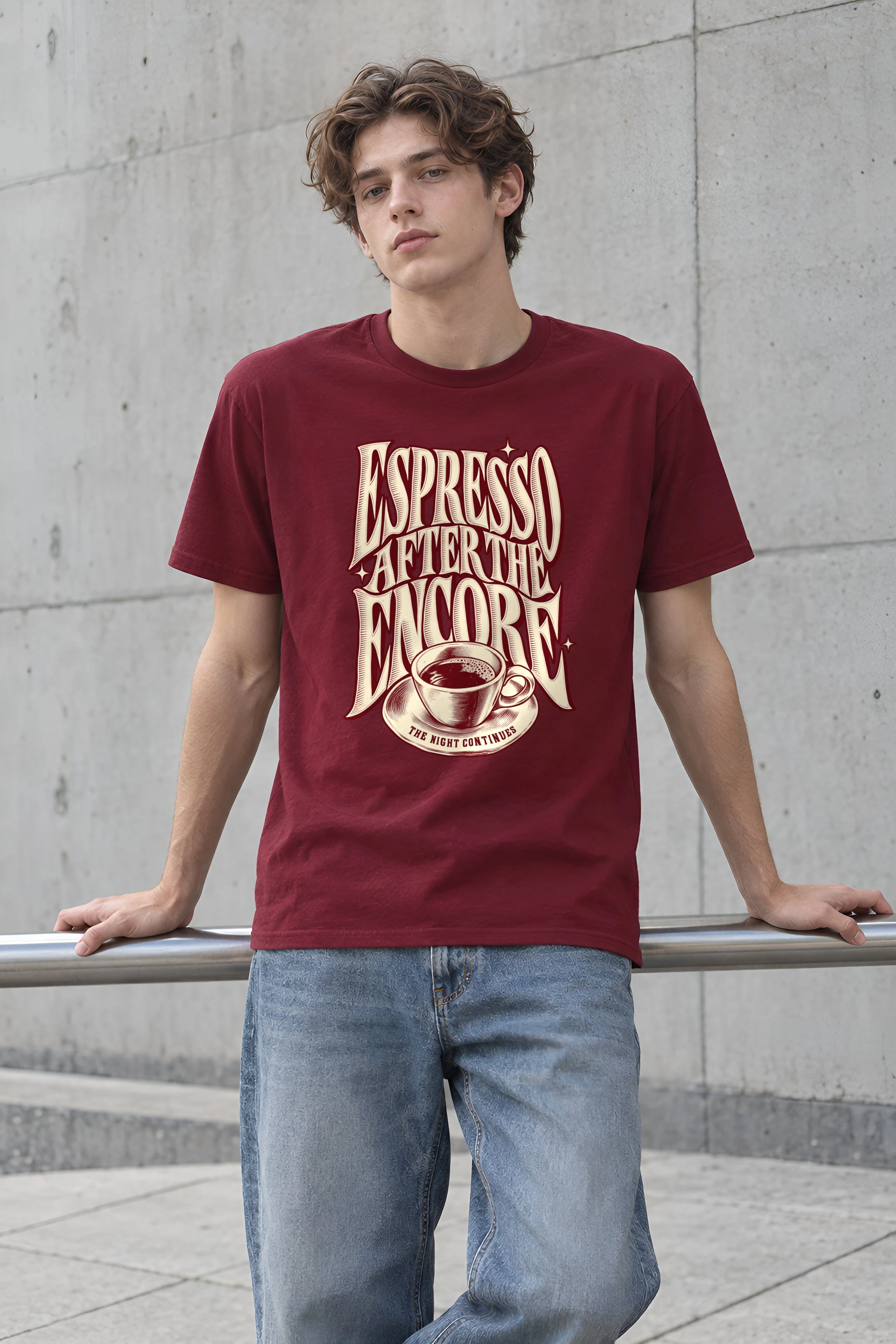 "Espresso After the Encore" Heavyweight Unisex Crewneck T-shirt