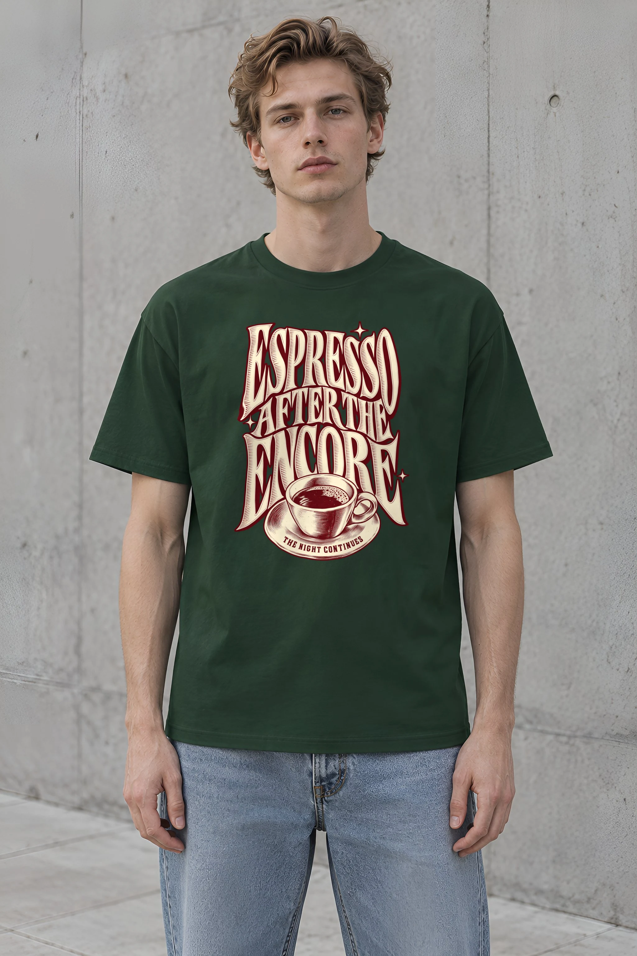 "Espresso After the Encore" Heavyweight Unisex Crewneck T-shirt