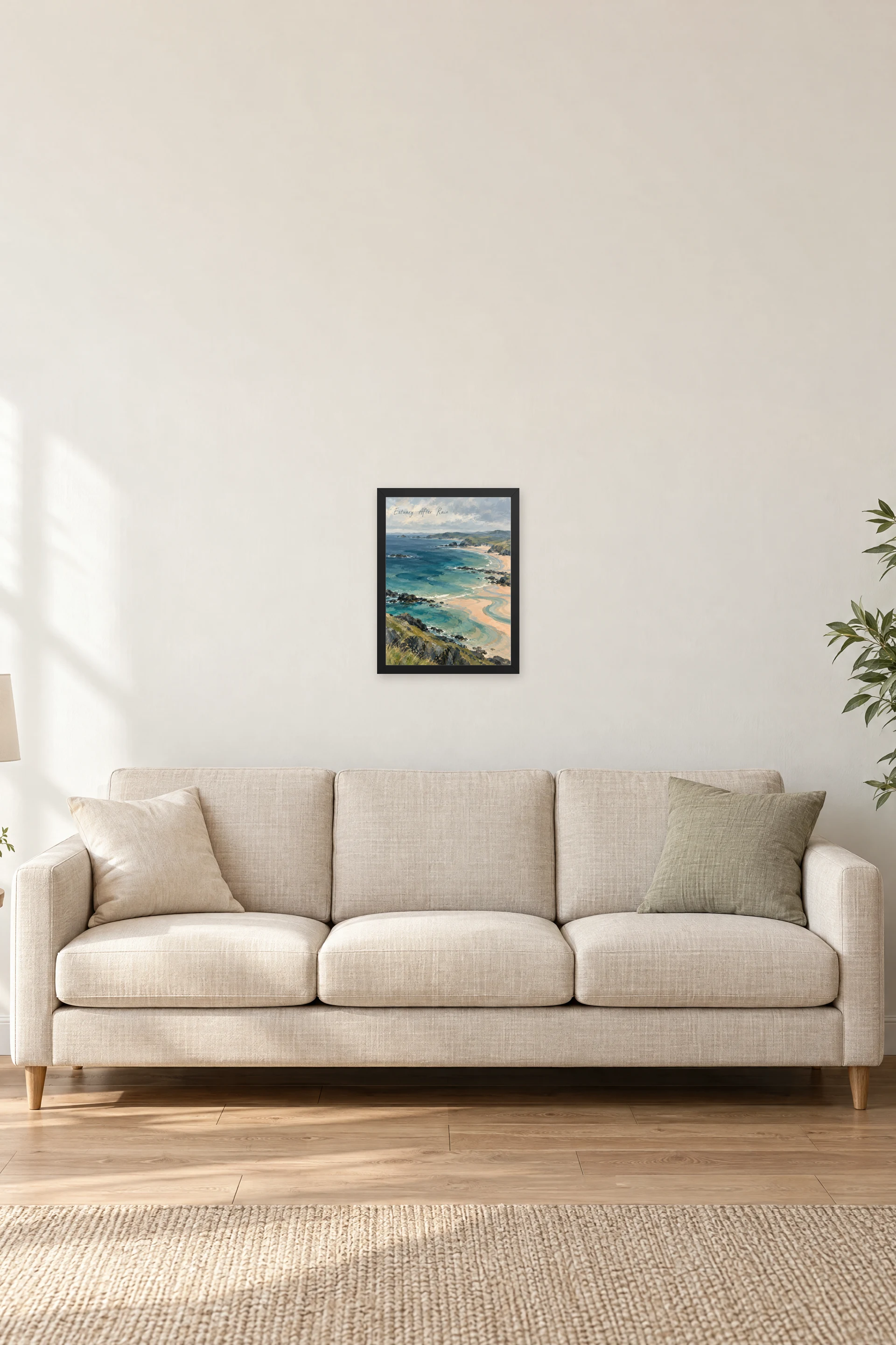 "Estuary After Rain" Premium Wooden Framed Poster — Black frame, 12 × 16 in