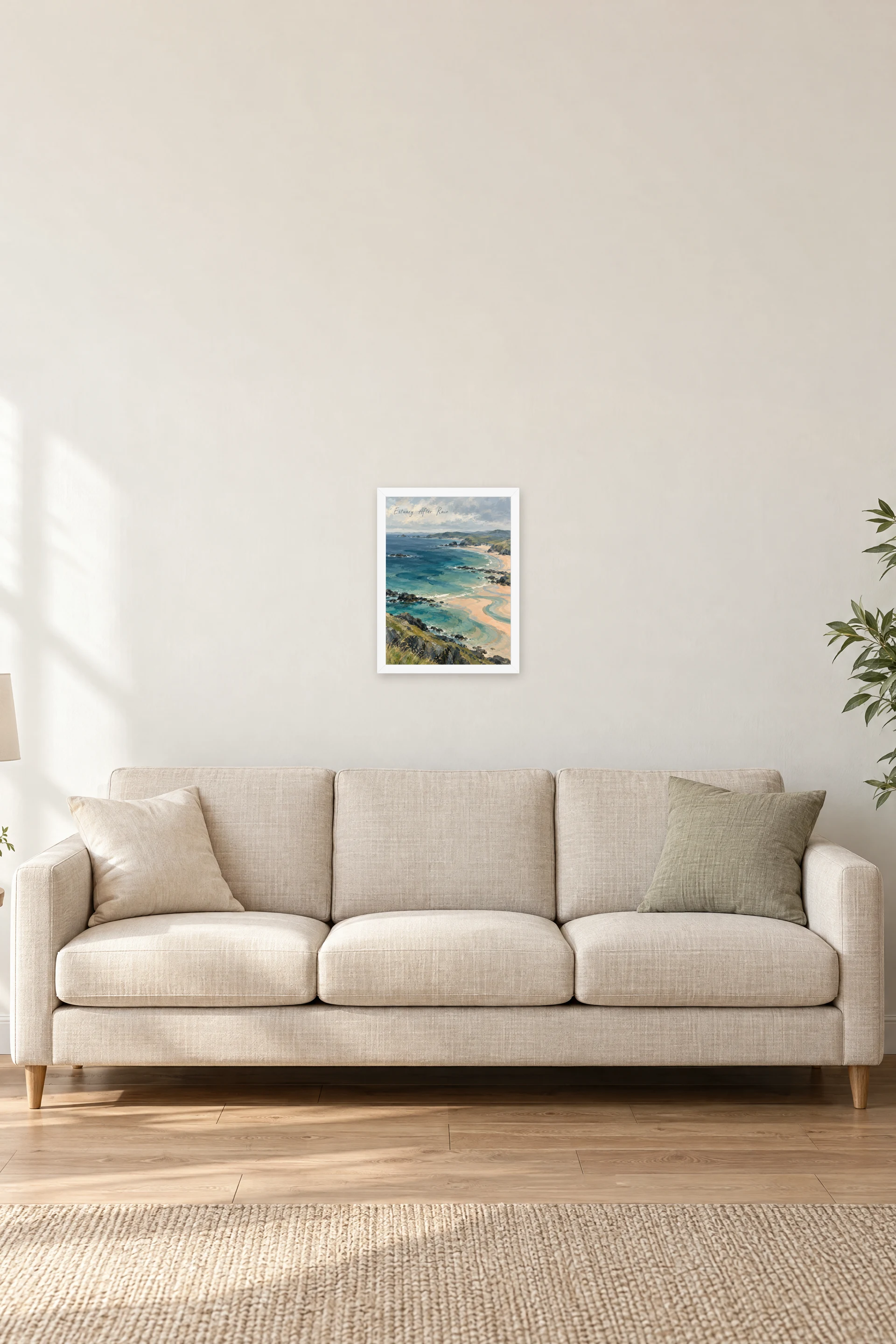 "Estuary After Rain" Premium Wooden Framed Poster — White frame, 12 × 16 in