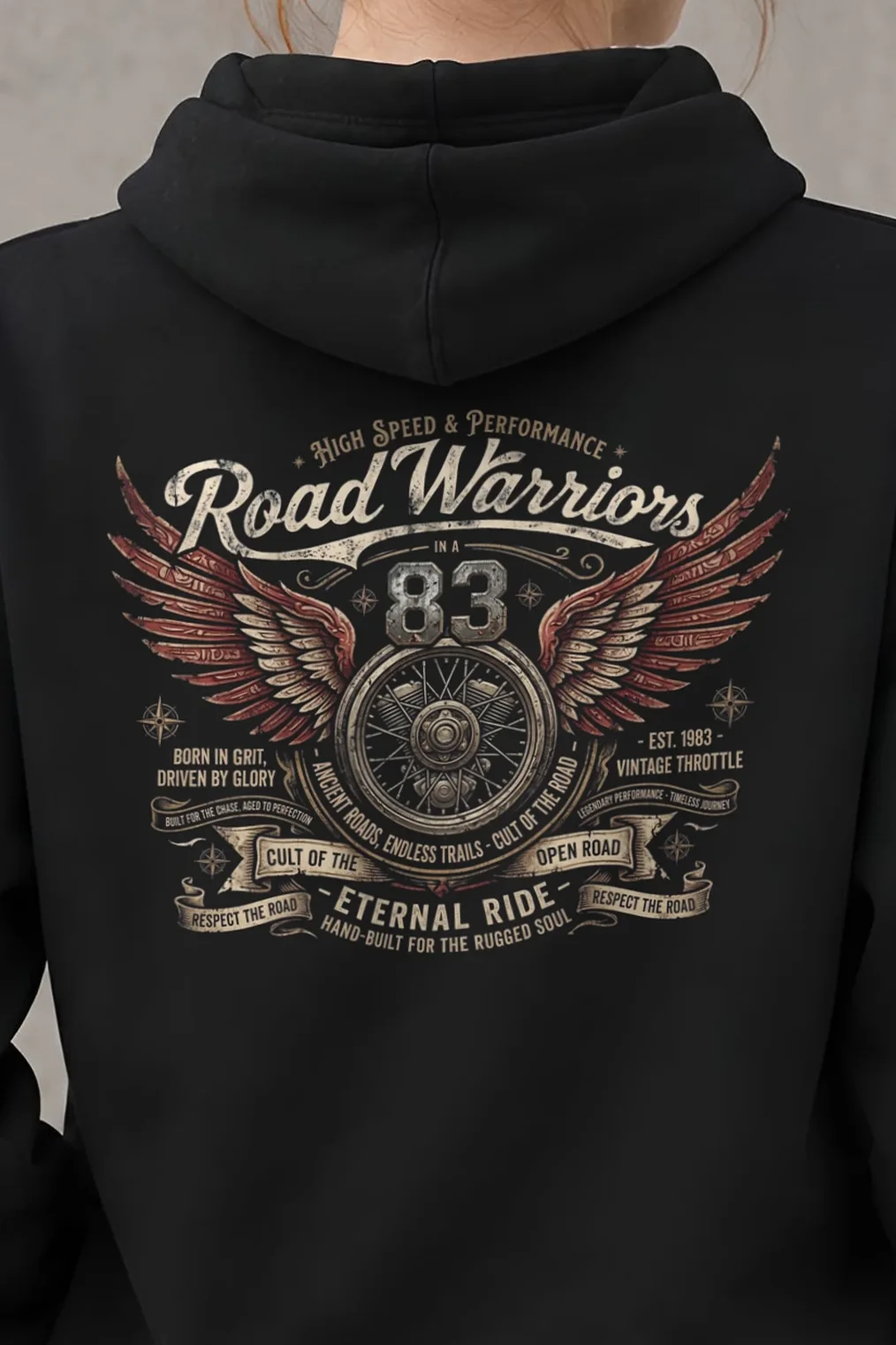 "Eternal Ride 83" 1 Pullover Hoodie - the graphic up close