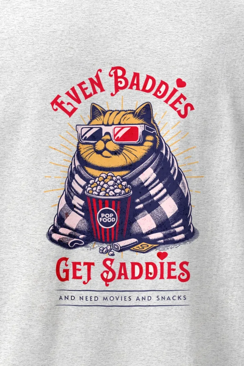 "Even Baddies Get Saddies" Heavyweight Unisex Crewneck T-shirt