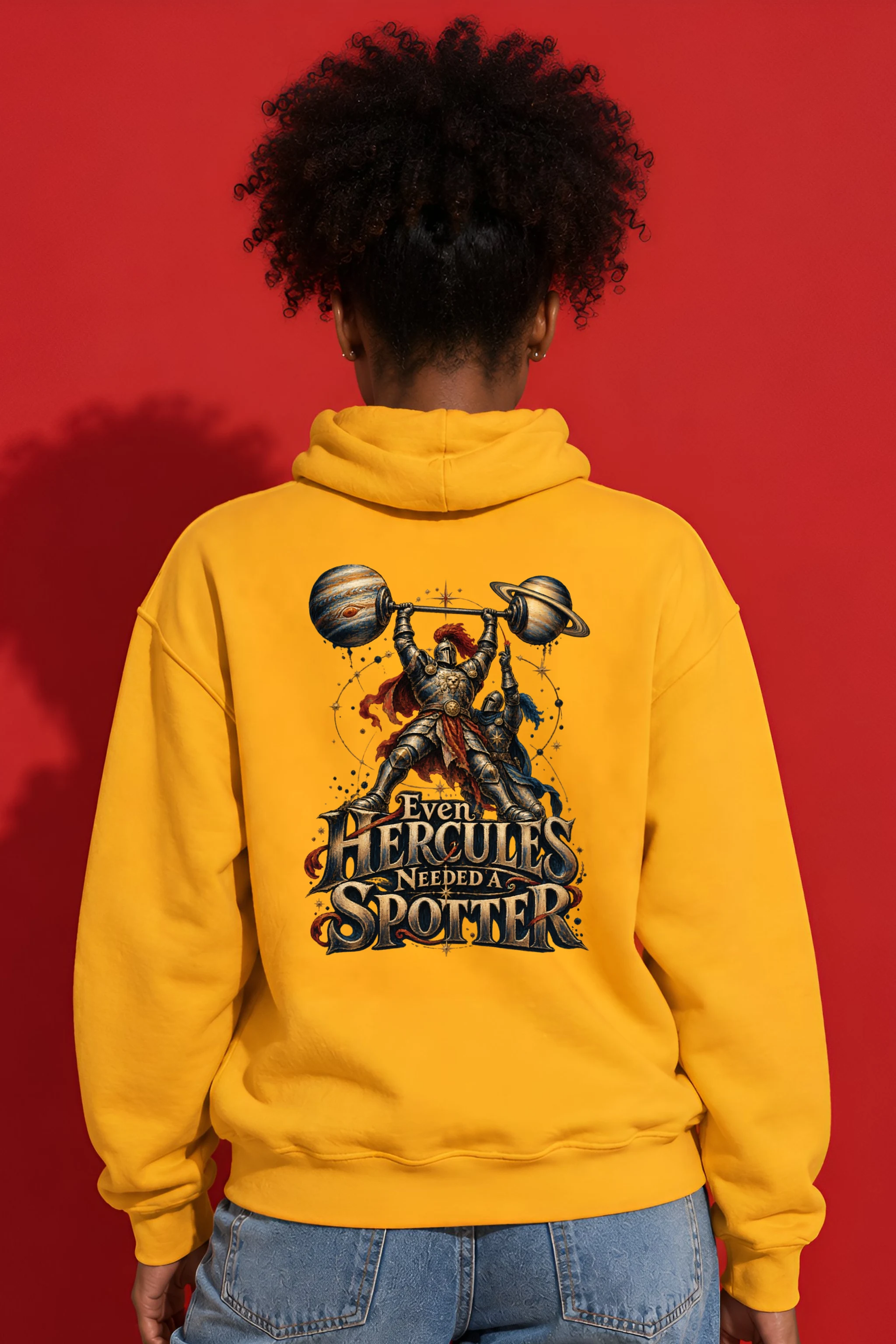 "Even Hercules Needed A Spotter" Heavy Blend Unisex Pullover Hoodie