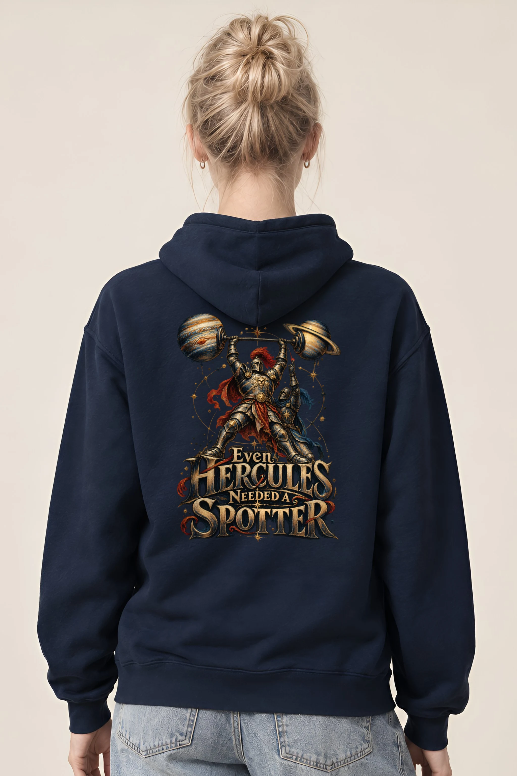 "Even Hercules Needed A Spotter" Heavy Blend Unisex Pullover Hoodie