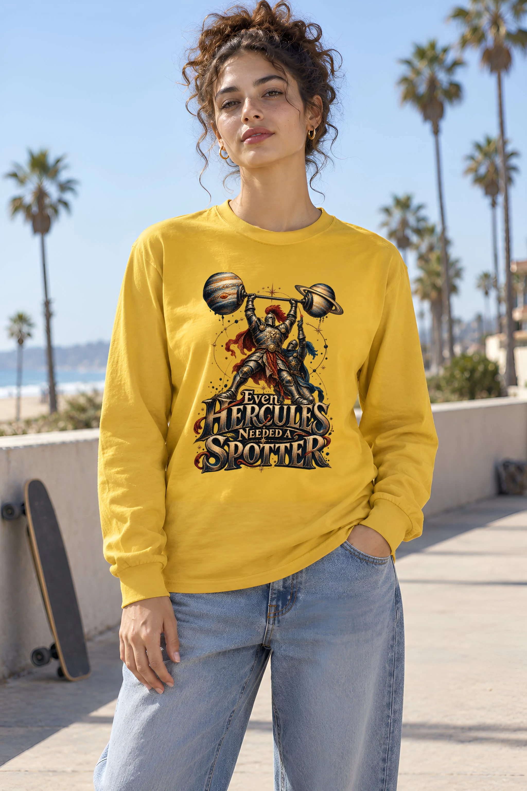 "Even Hercules Needed a Spotter" Unisex Longsleeve T-shirt