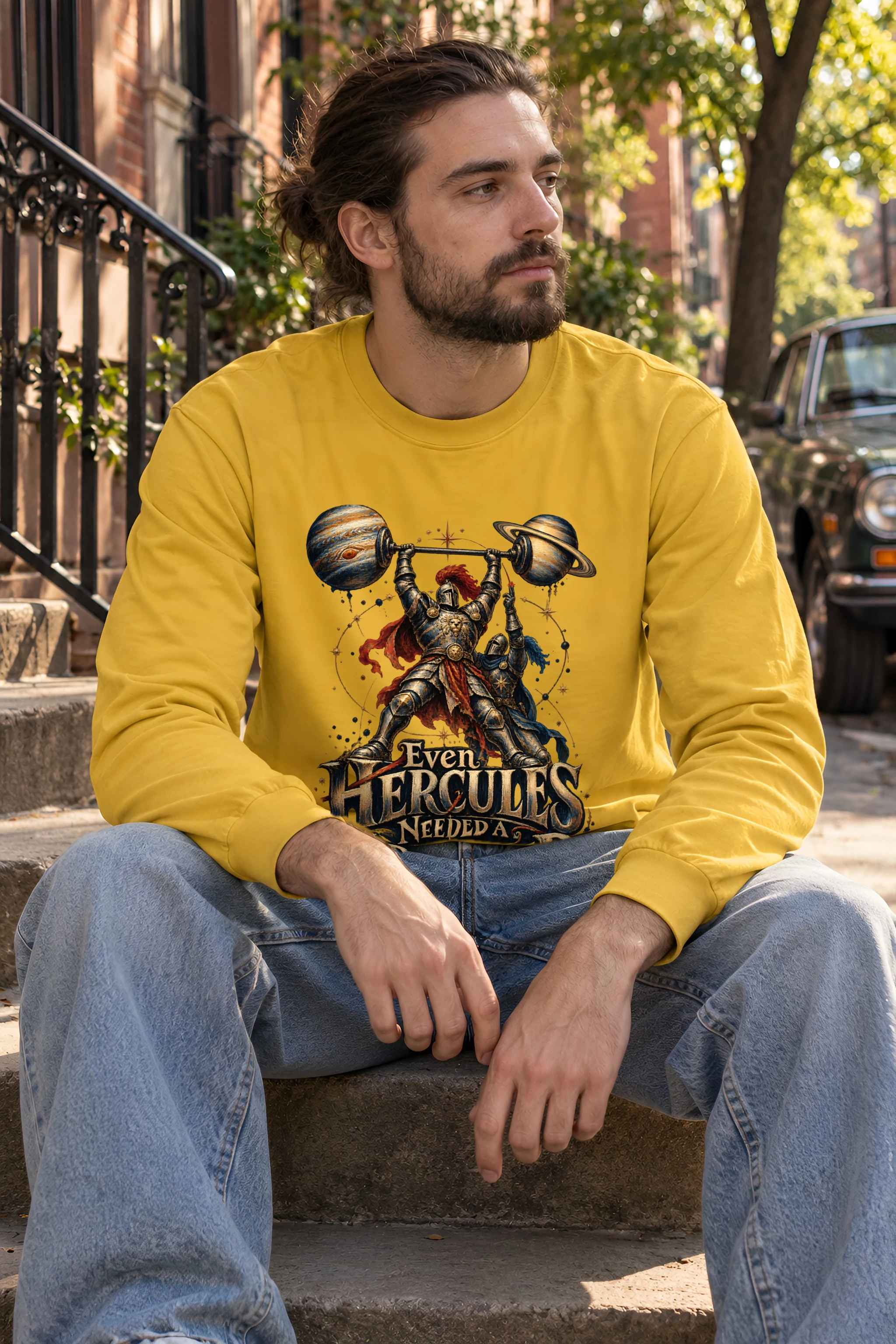 "Even Hercules Needed a Spotter" Unisex Longsleeve T-shirt
