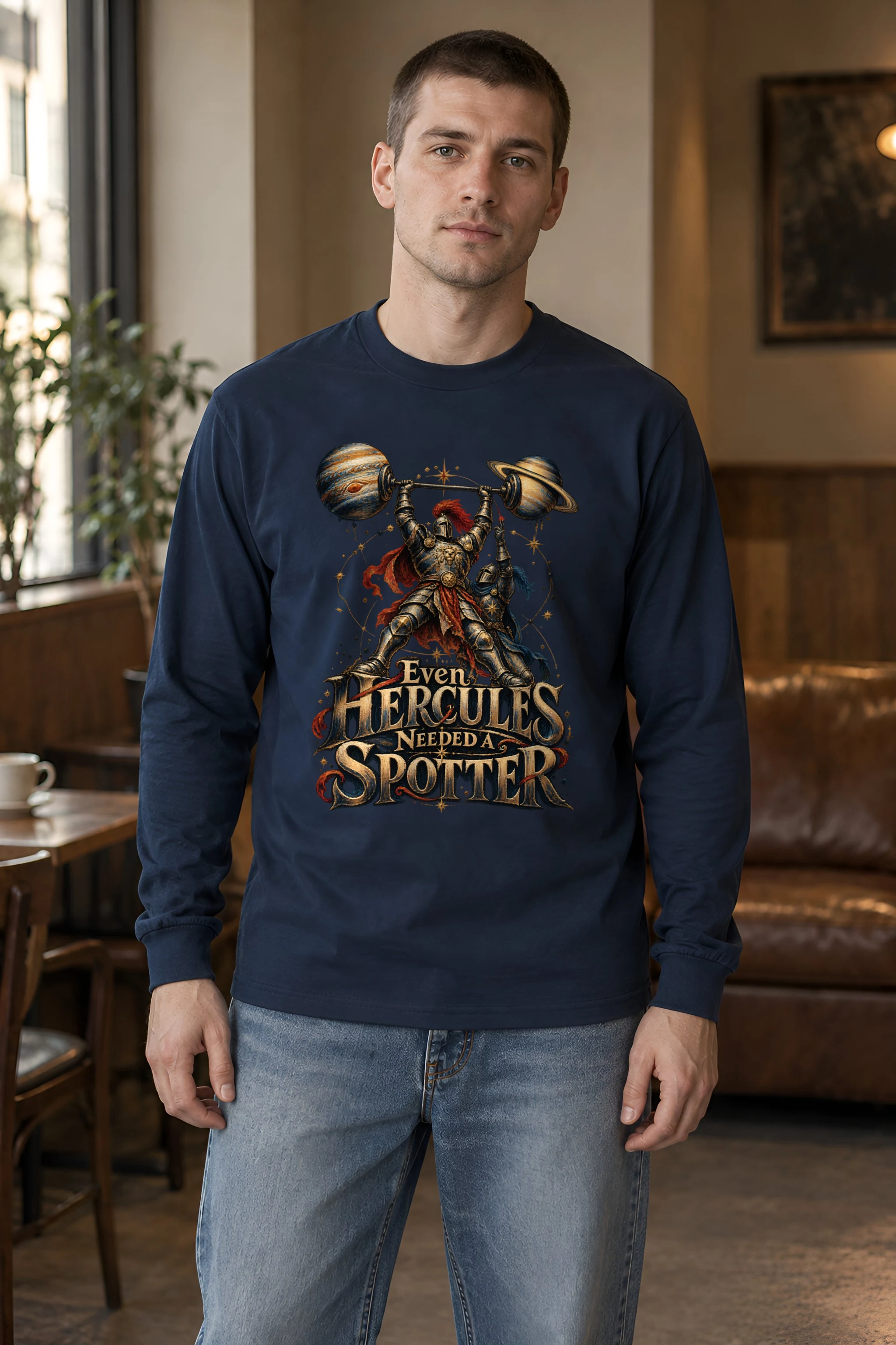 "Even Hercules Needed a Spotter" Unisex Longsleeve T-shirt