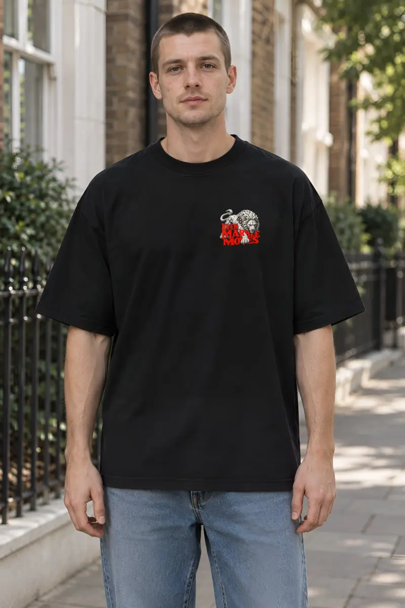 "Even Marble Moves" Unisex Oversized Heavyweight Crewneck T-Shirt