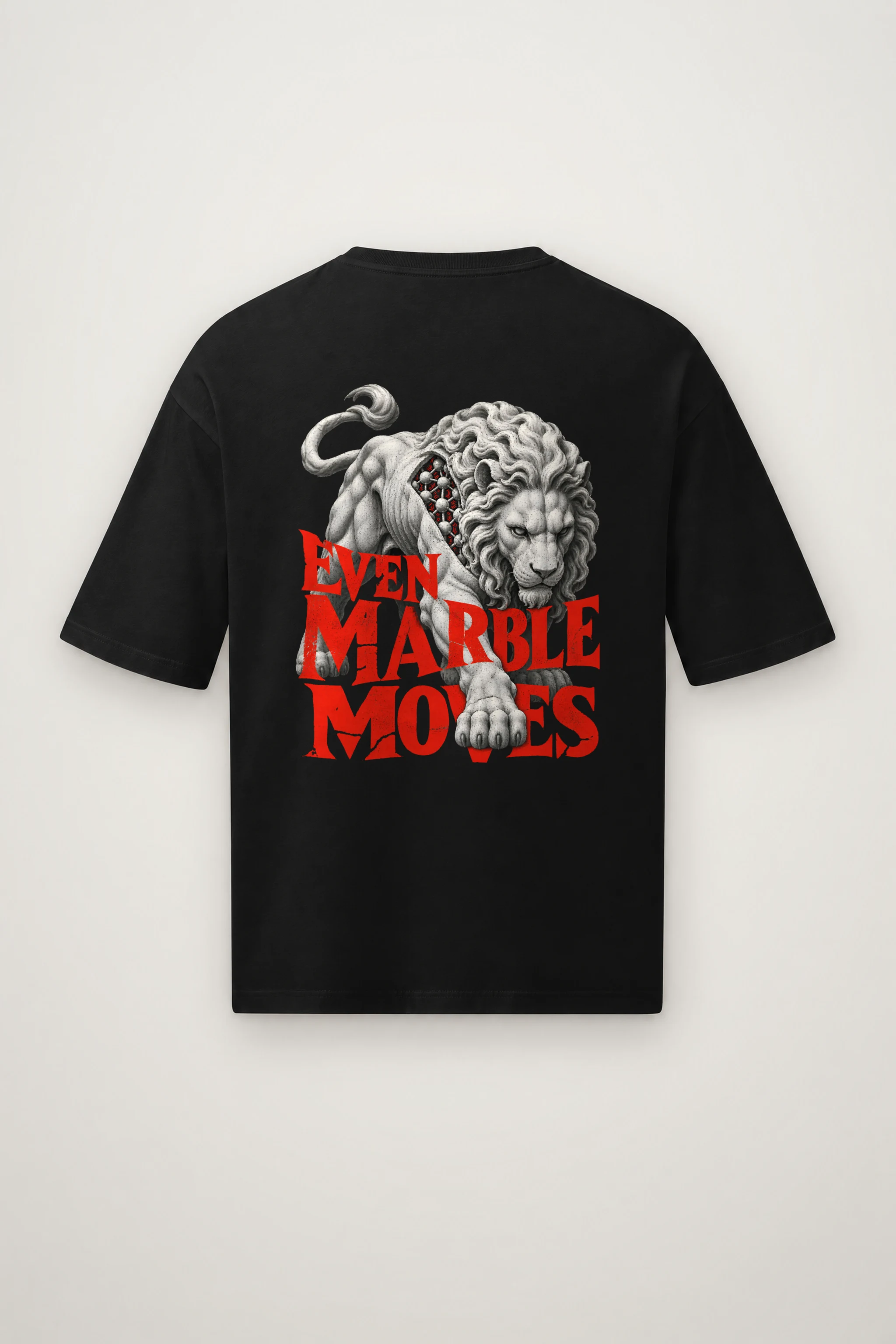 "Even Marble Moves" Men's Oversized Heavyweight Crewneck T-Shirt