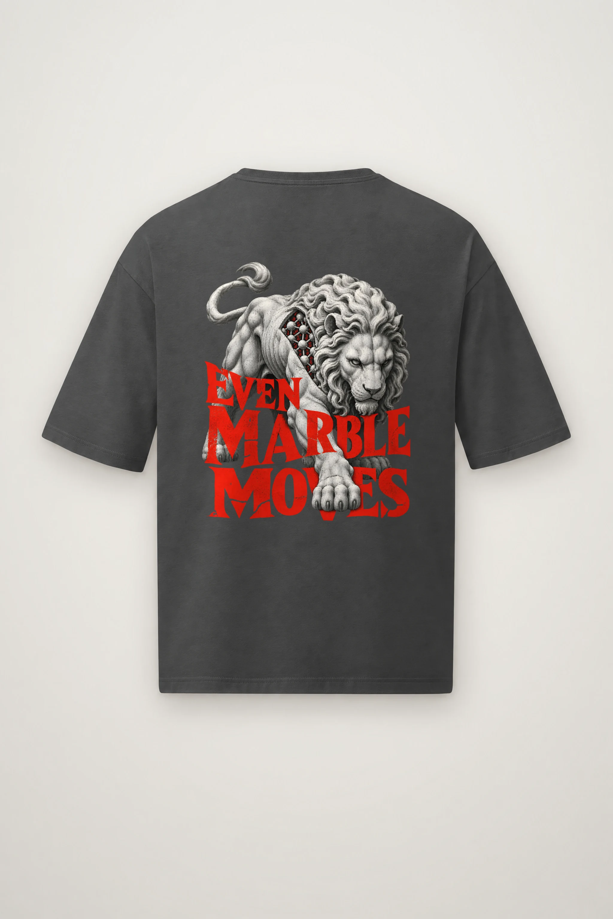 "Even Marble Moves" Men's Oversized Heavyweight Crewneck T-Shirt