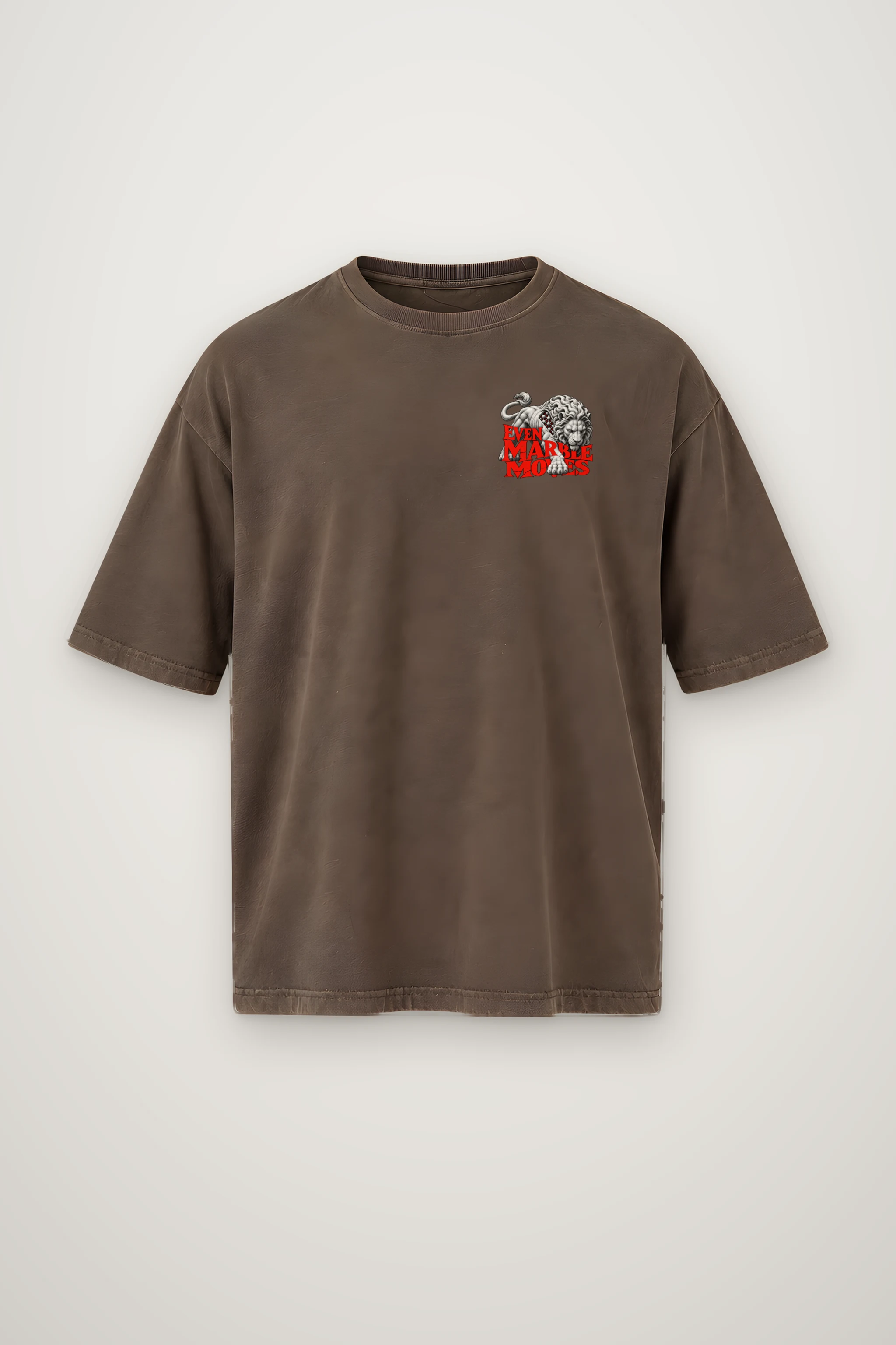 "Even Marble Moves" Men's Oversized Heavyweight Crewneck T-Shirt