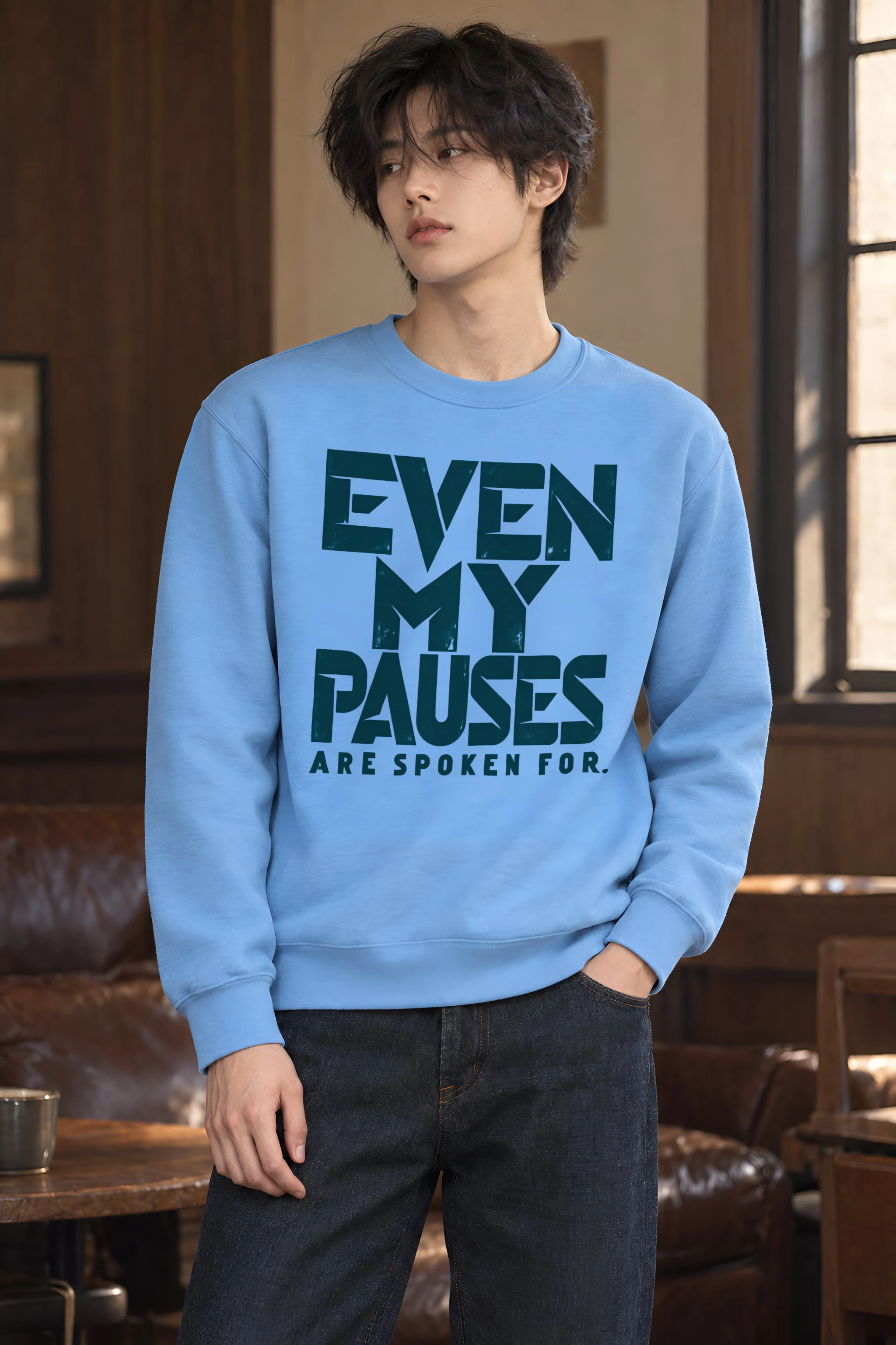 "Even My Pauses Are Spoken For" Heavy Blend Unisex Crewneck Sweatshirt