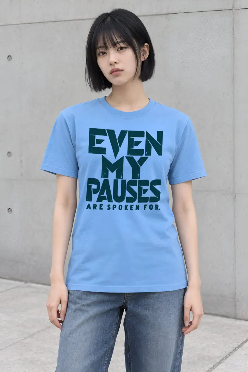 "EVEN MY PAUSES ARE SPOKEN FOR." Heavyweight Unisex Crewneck T-shirt