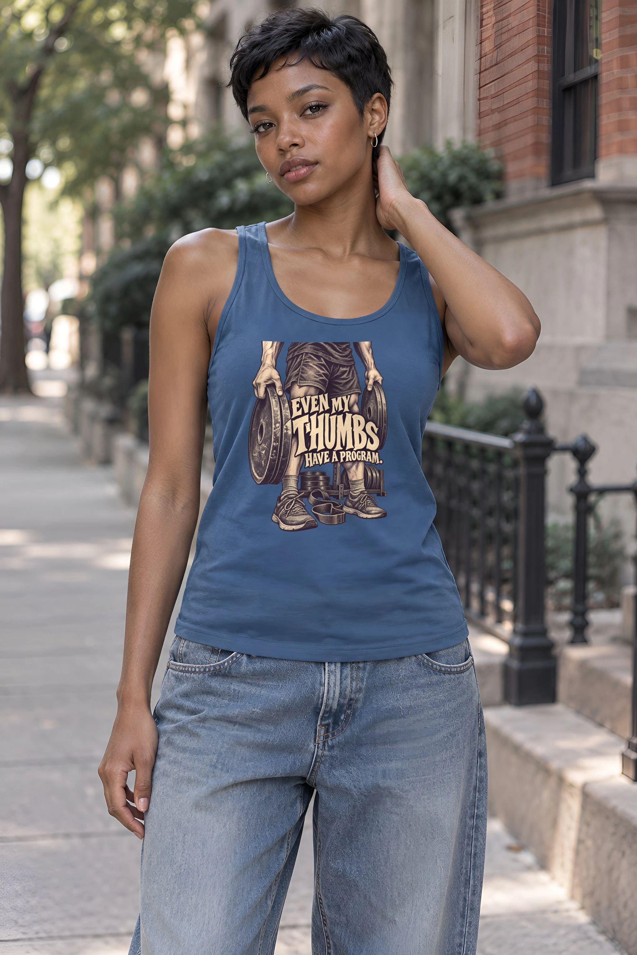 "Even My Thumbs Have a Program" Unisex Jersey Tank