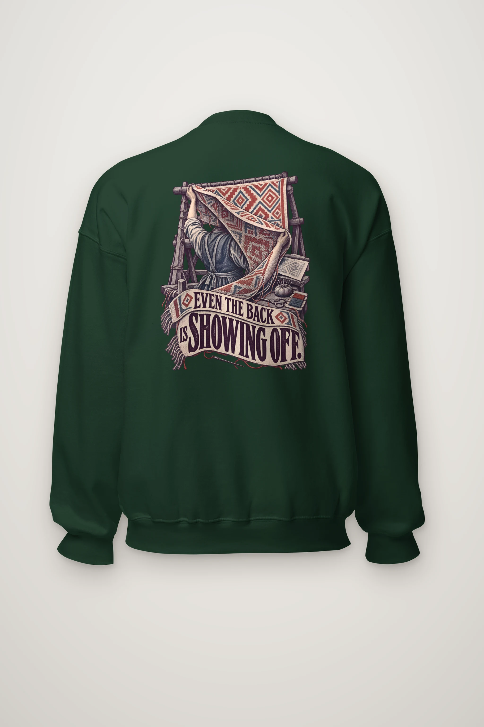 "Even the Back Is Showing Off" Heavy Blend Unisex Crewneck Sweatshirt