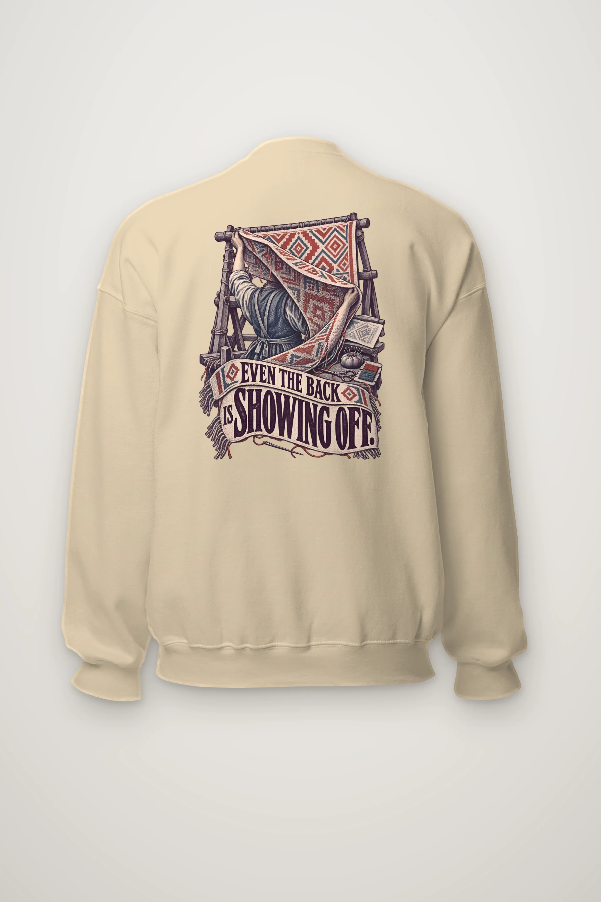 "Even the Back Is Showing Off" Heavy Blend Unisex Crewneck Sweatshirt