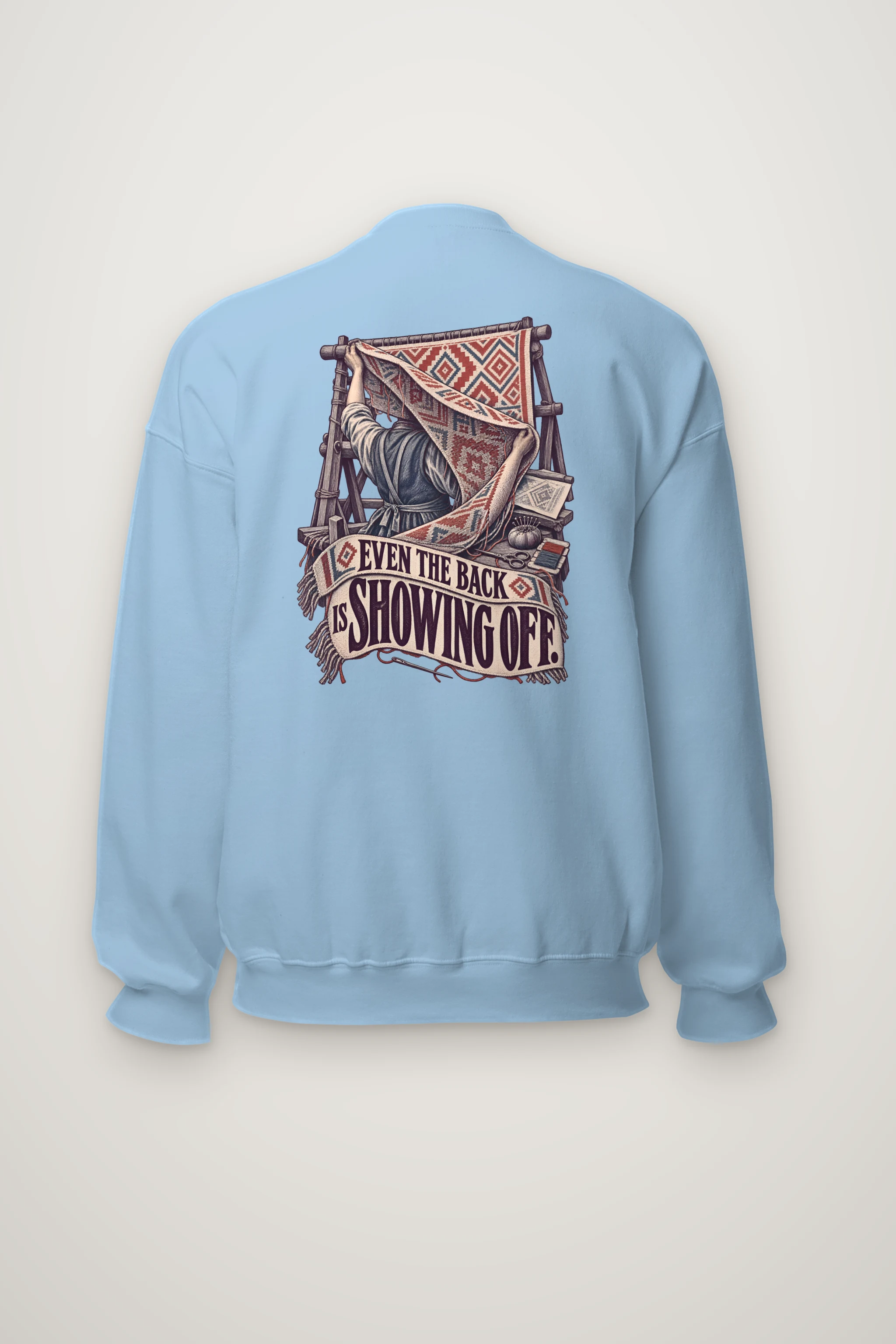 "Even the Back Is Showing Off" Heavy Blend Unisex Crewneck Sweatshirt