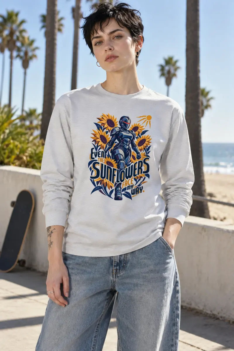 "Even the Sunflowers Face My Way" Unisex Longsleeve T-shirt