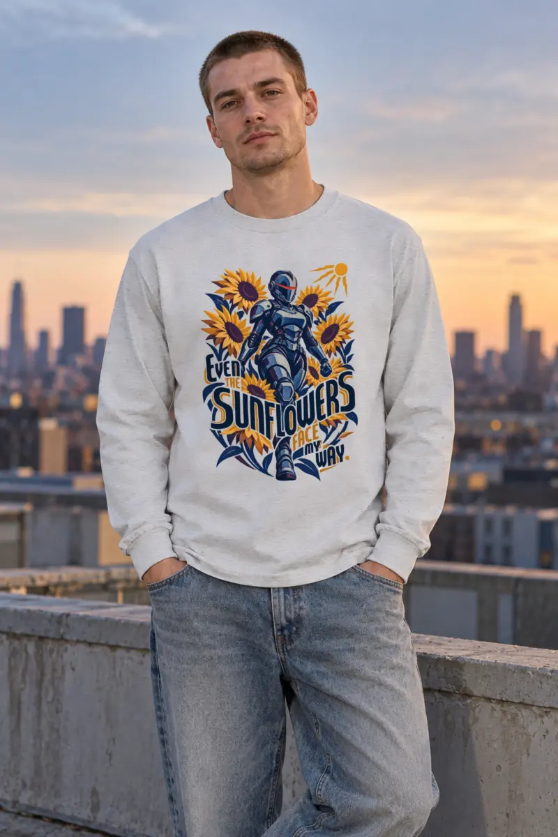 "Even the Sunflowers Face My Way" Unisex Longsleeve T-shirt