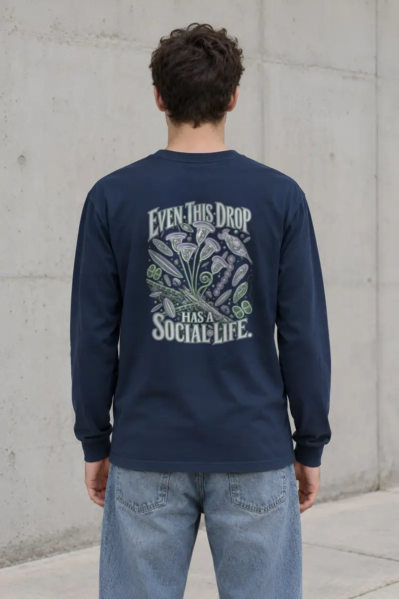 "Even This Drop Has a Social Life" Unisex Longsleeve T-shirt