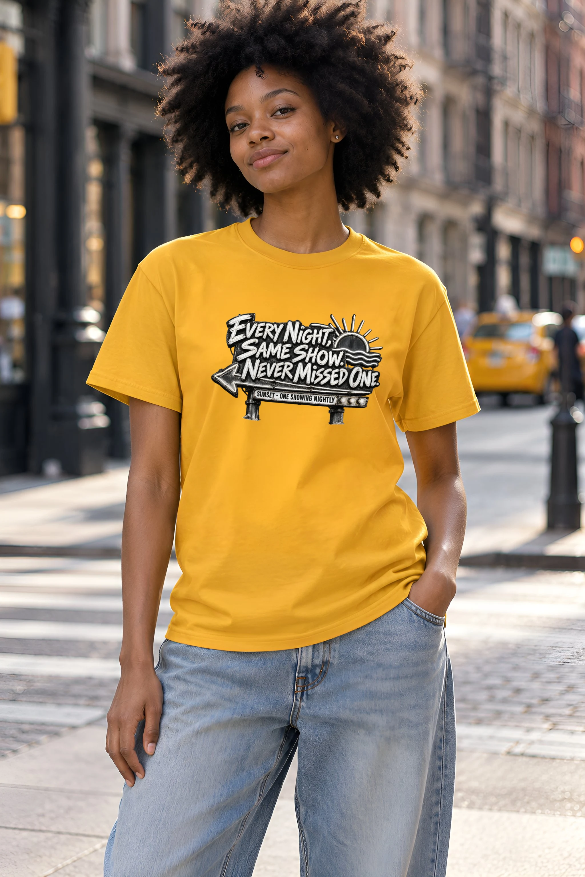 "Every Night, Same Show" Heavyweight Unisex Crewneck T-shirt