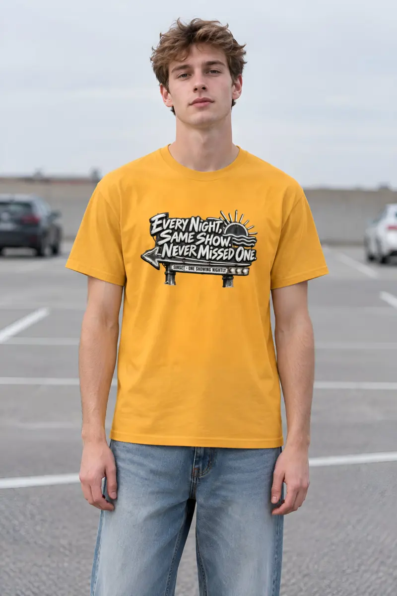 "Every Night, Same Show" Heavyweight Unisex Crewneck T-shirt