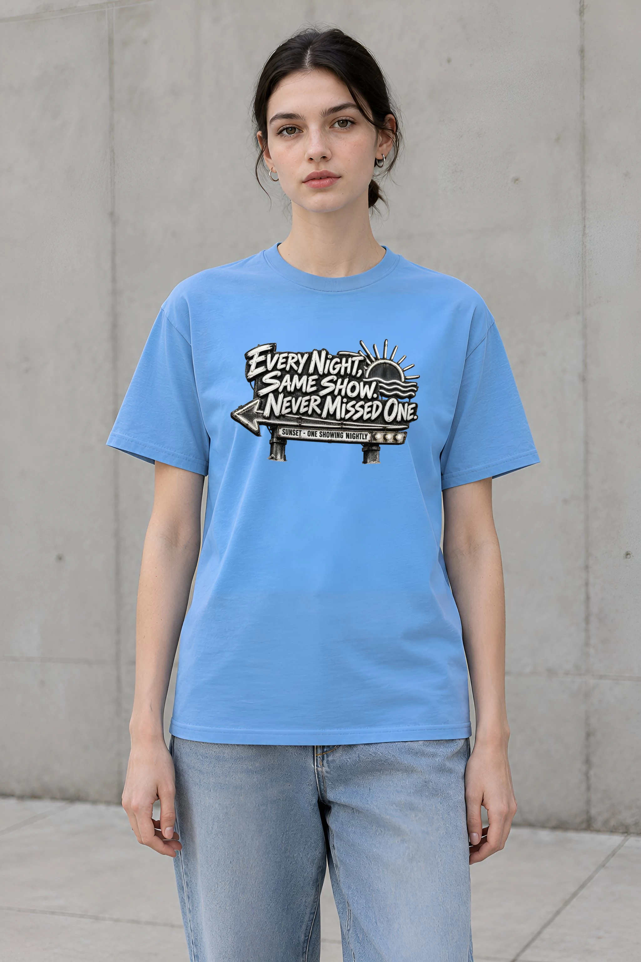 "Every Night, Same Show" Heavyweight Unisex Crewneck T-shirt