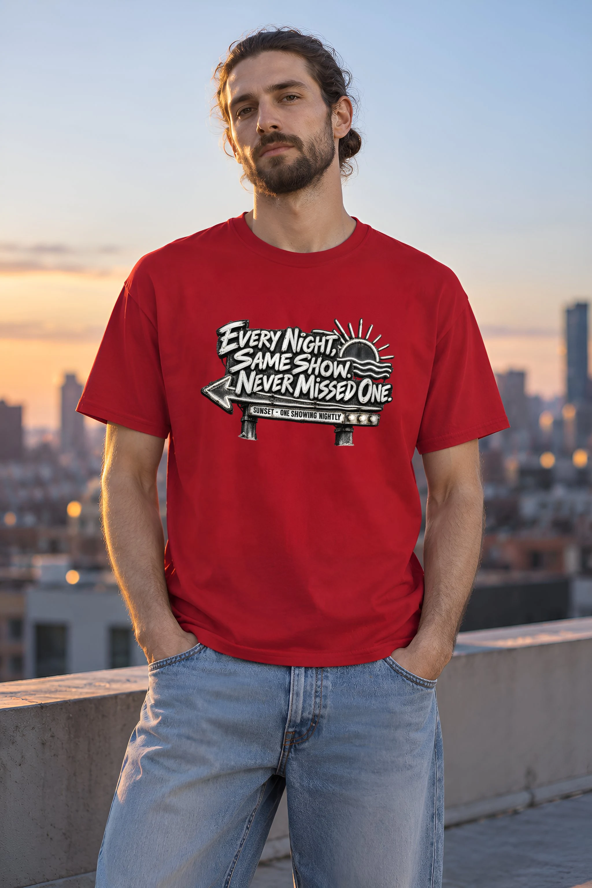"Every Night, Same Show" Heavyweight Unisex Crewneck T-shirt