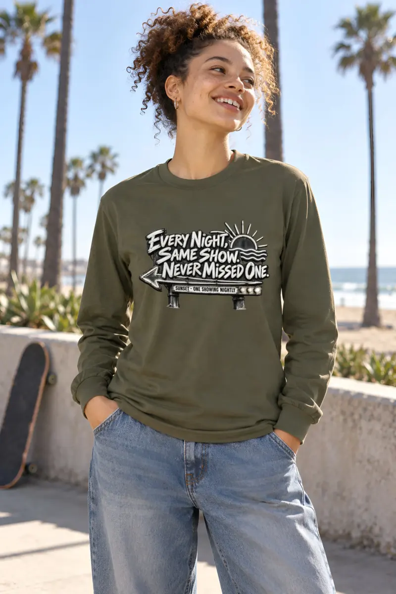 “Every Night, Same Show” Unisex Longsleeve T-shirt