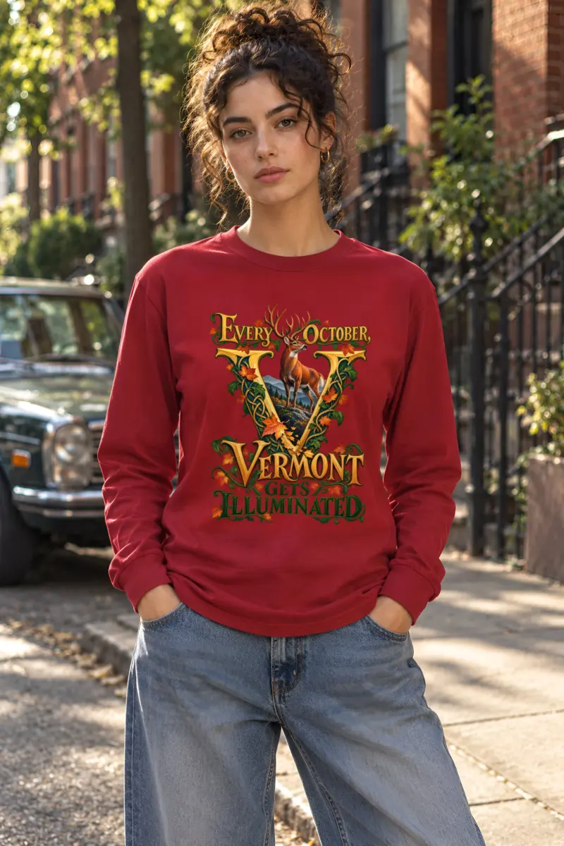 “Every October, Vermont Gets Illuminated” Unisex Longsleeve T-shirt