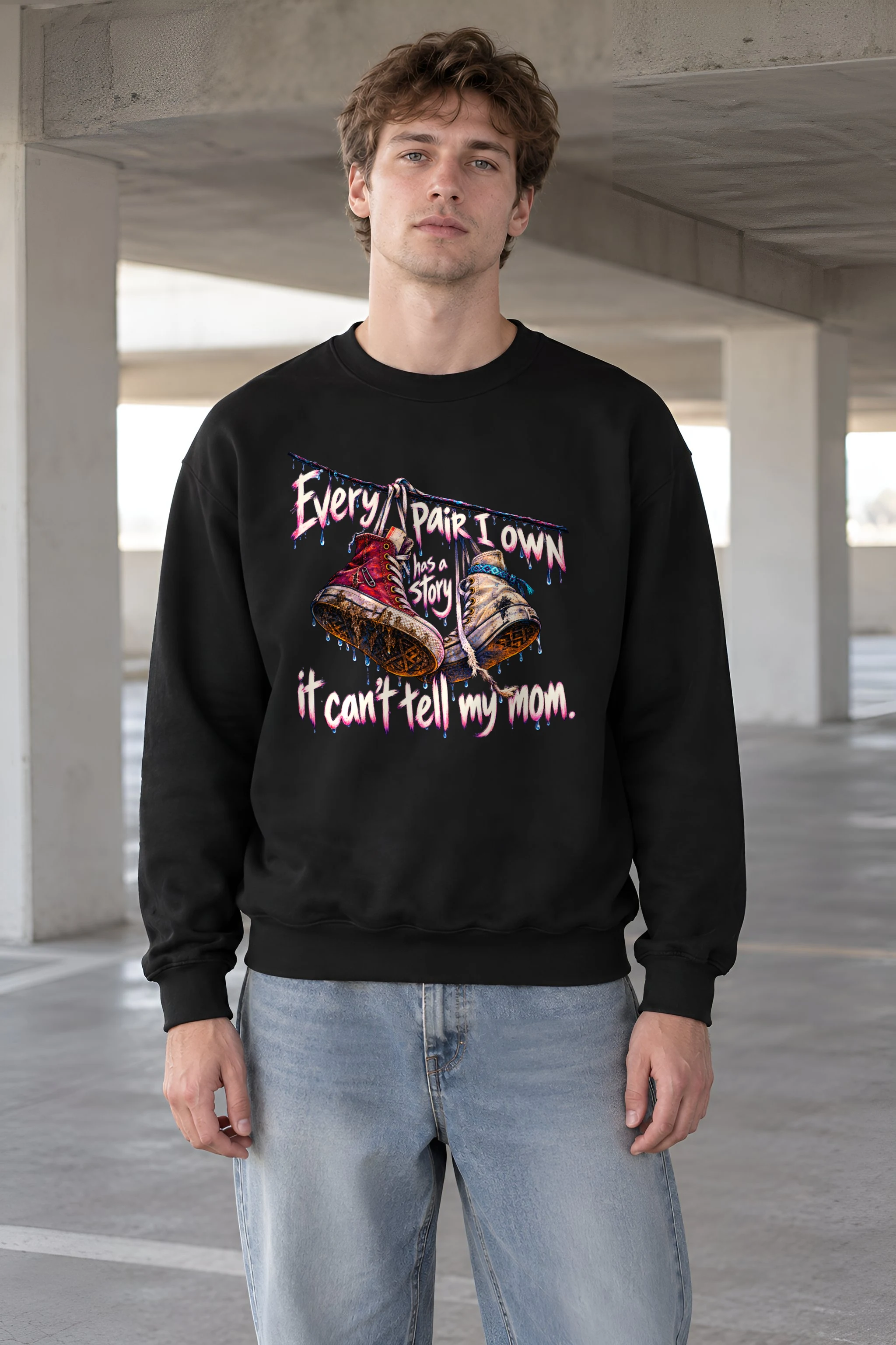 "Every Pair I Own Has a Story" Unisex Crewneck Sweatshirt