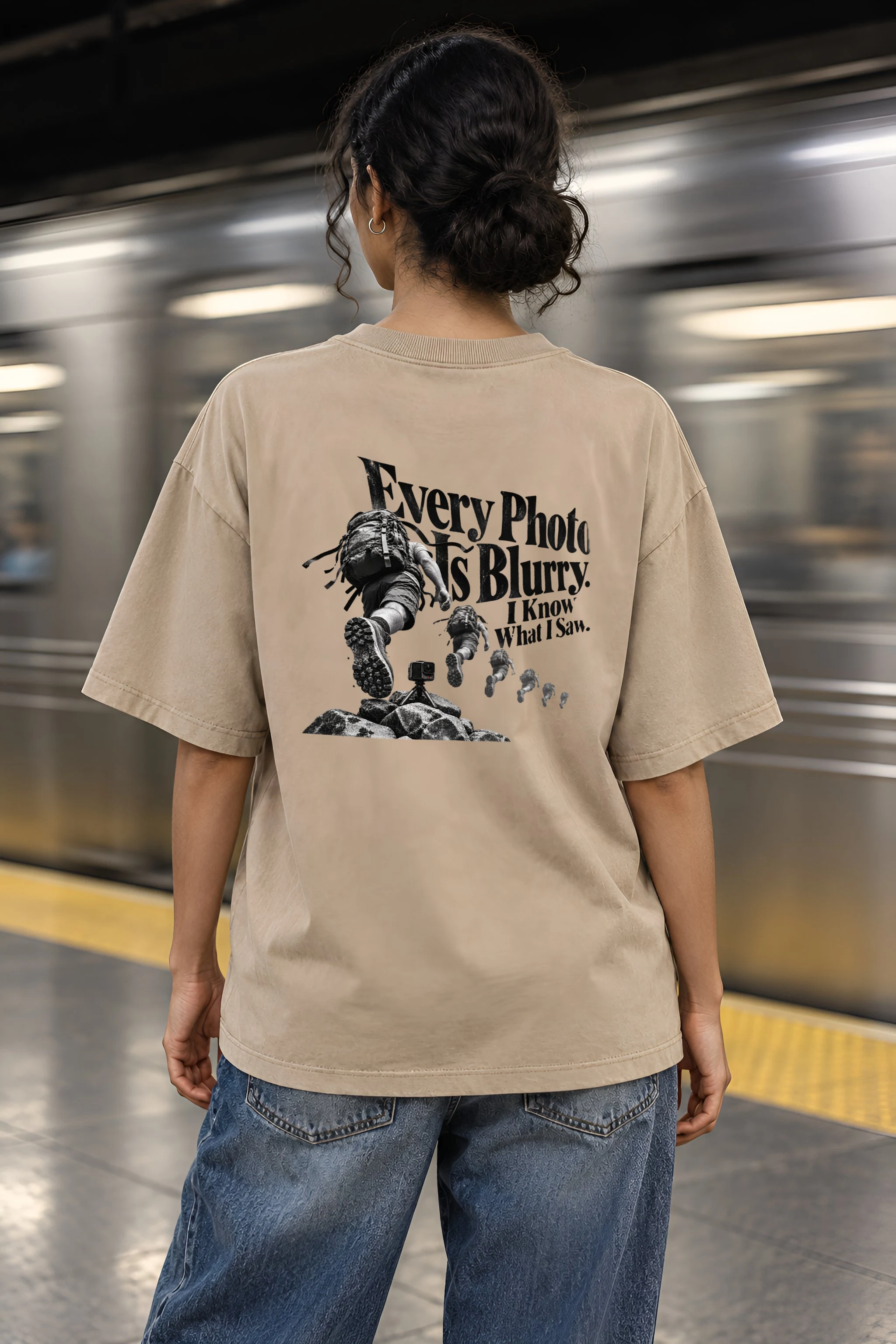 "Every Photo Is Blurry" Unisex Oversized Heavyweight Crewneck T-Shirt
