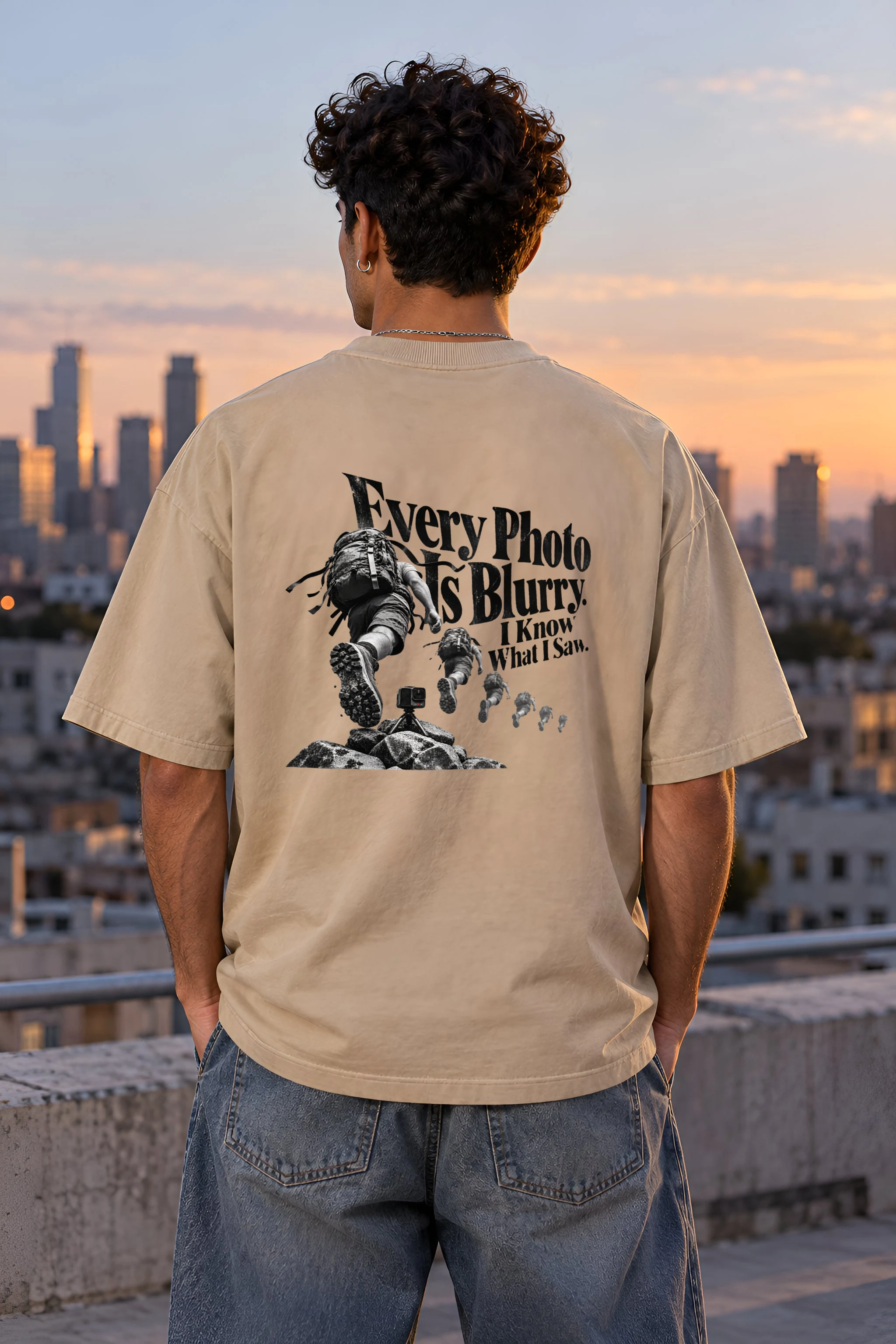 "Every Photo Is Blurry" Unisex Oversized Heavyweight Crewneck T-Shirt