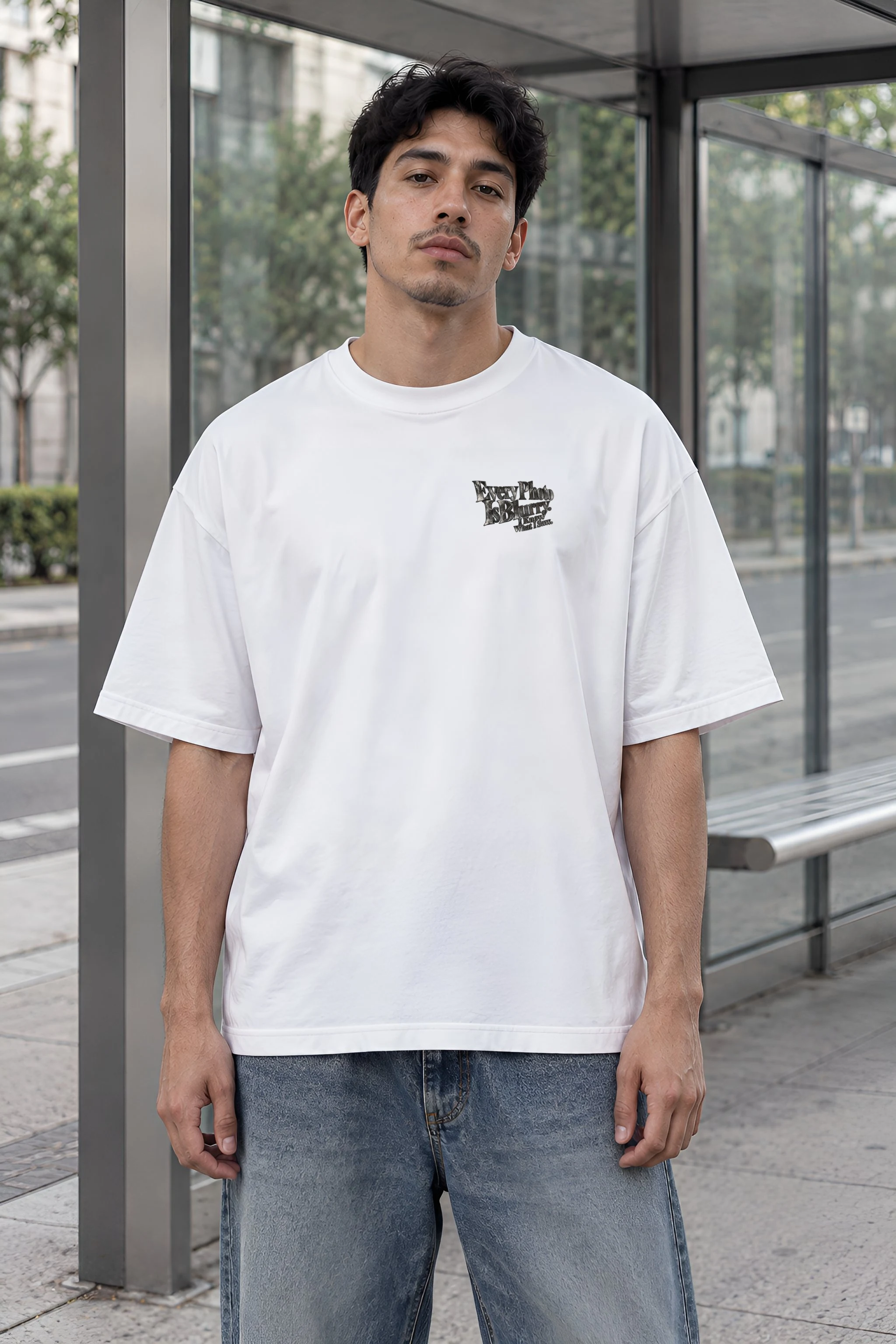 "Every Photo Is Blurry" Unisex Oversized Heavyweight Crewneck T-Shirt