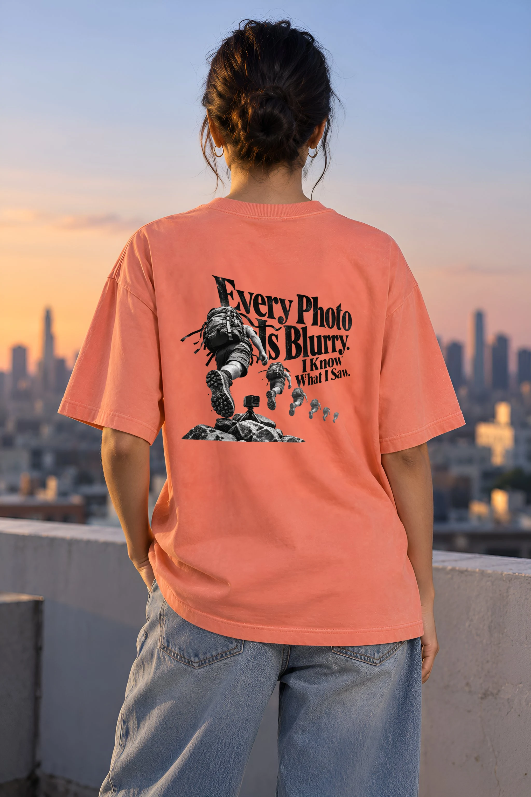 "Every Photo Is Blurry" Unisex Oversized Heavyweight Crewneck T-Shirt