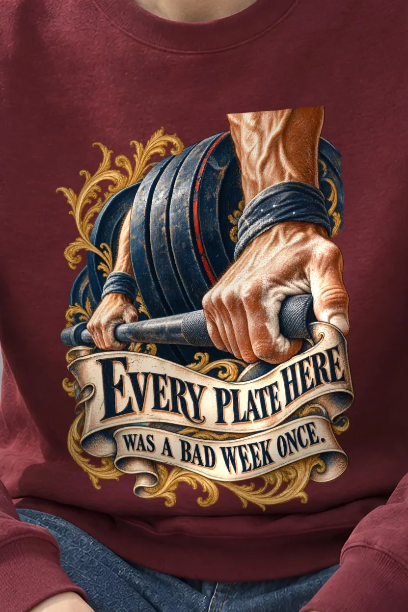 "Every Plate Here" Unisex Crewneck Sweatshirt - the graphic up close