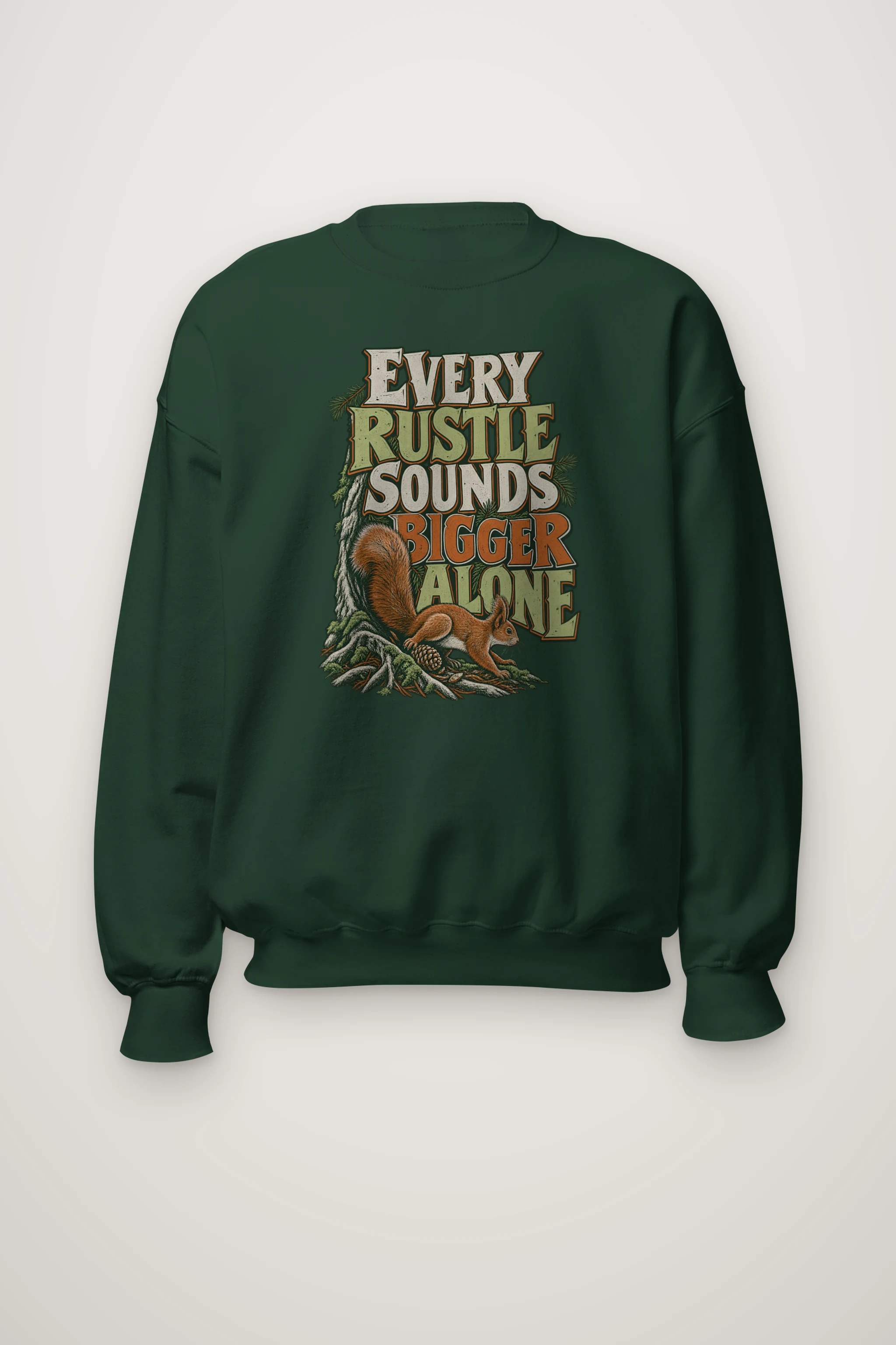 "Every Rustle Sounds Bigger Alone" Heavy Blend Unisex Crewneck Sweatshirt