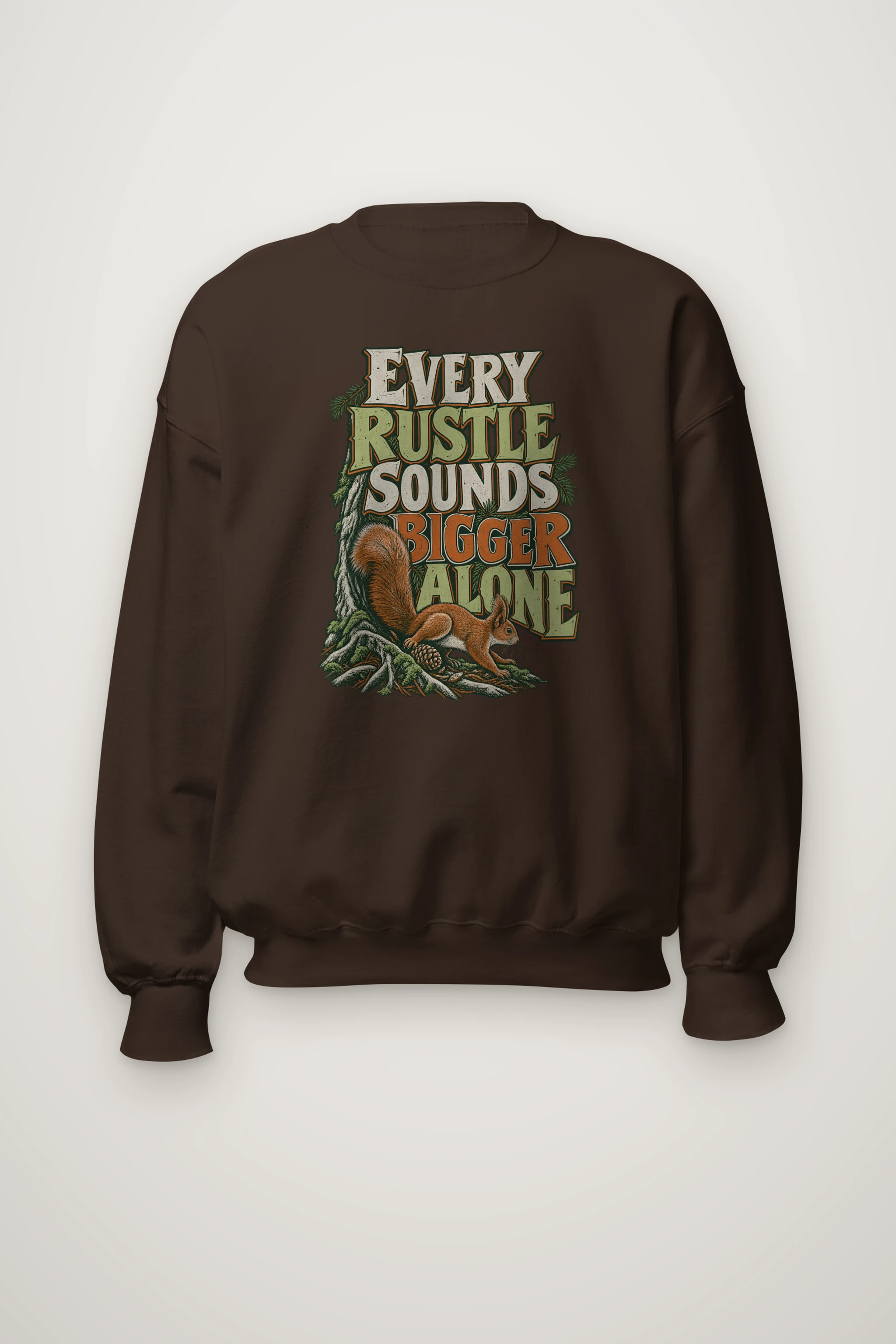 "Every Rustle Sounds Bigger Alone" Heavy Blend Unisex Crewneck Sweatshirt