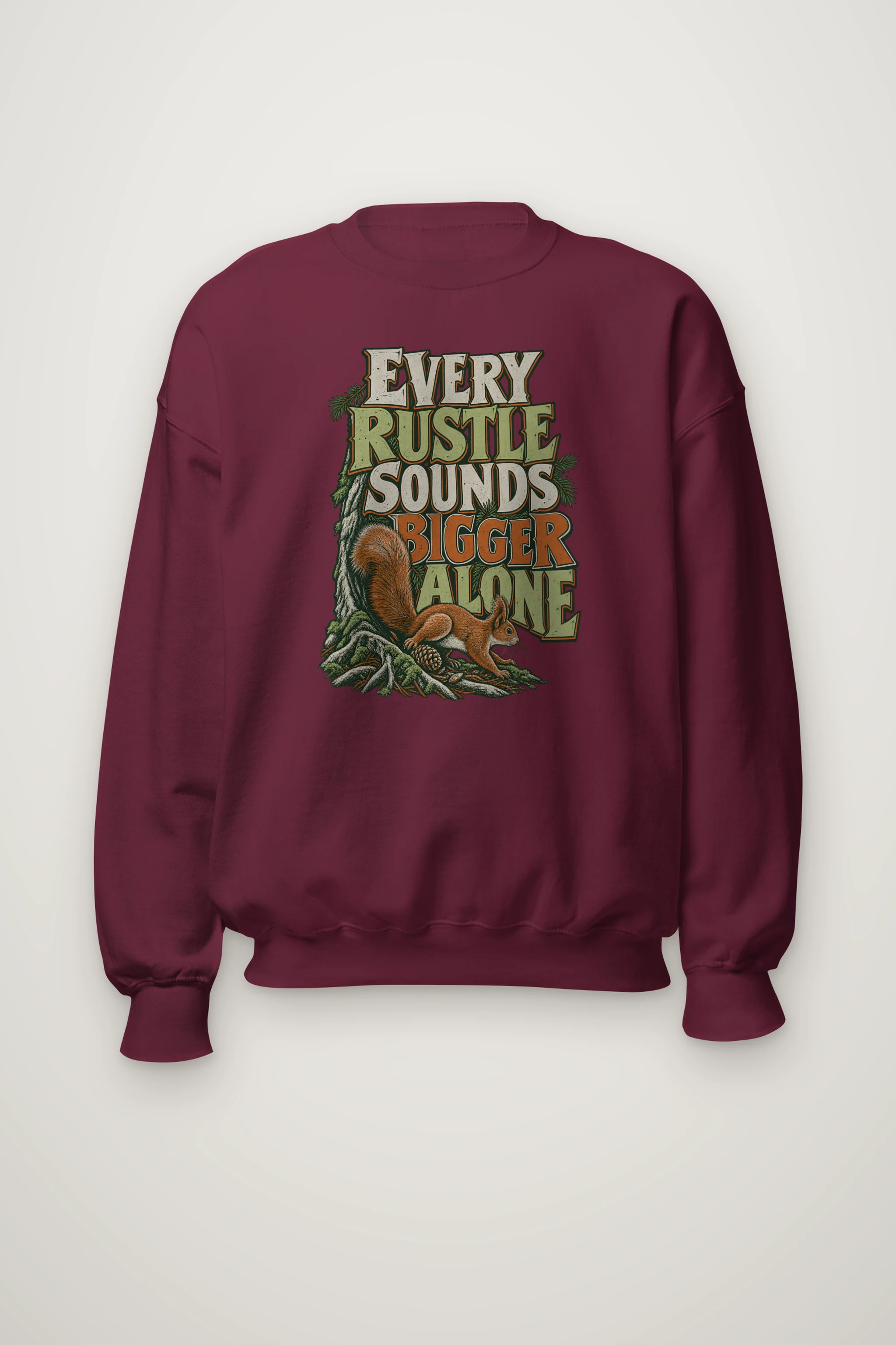 "Every Rustle Sounds Bigger Alone" Heavy Blend Unisex Crewneck Sweatshirt
