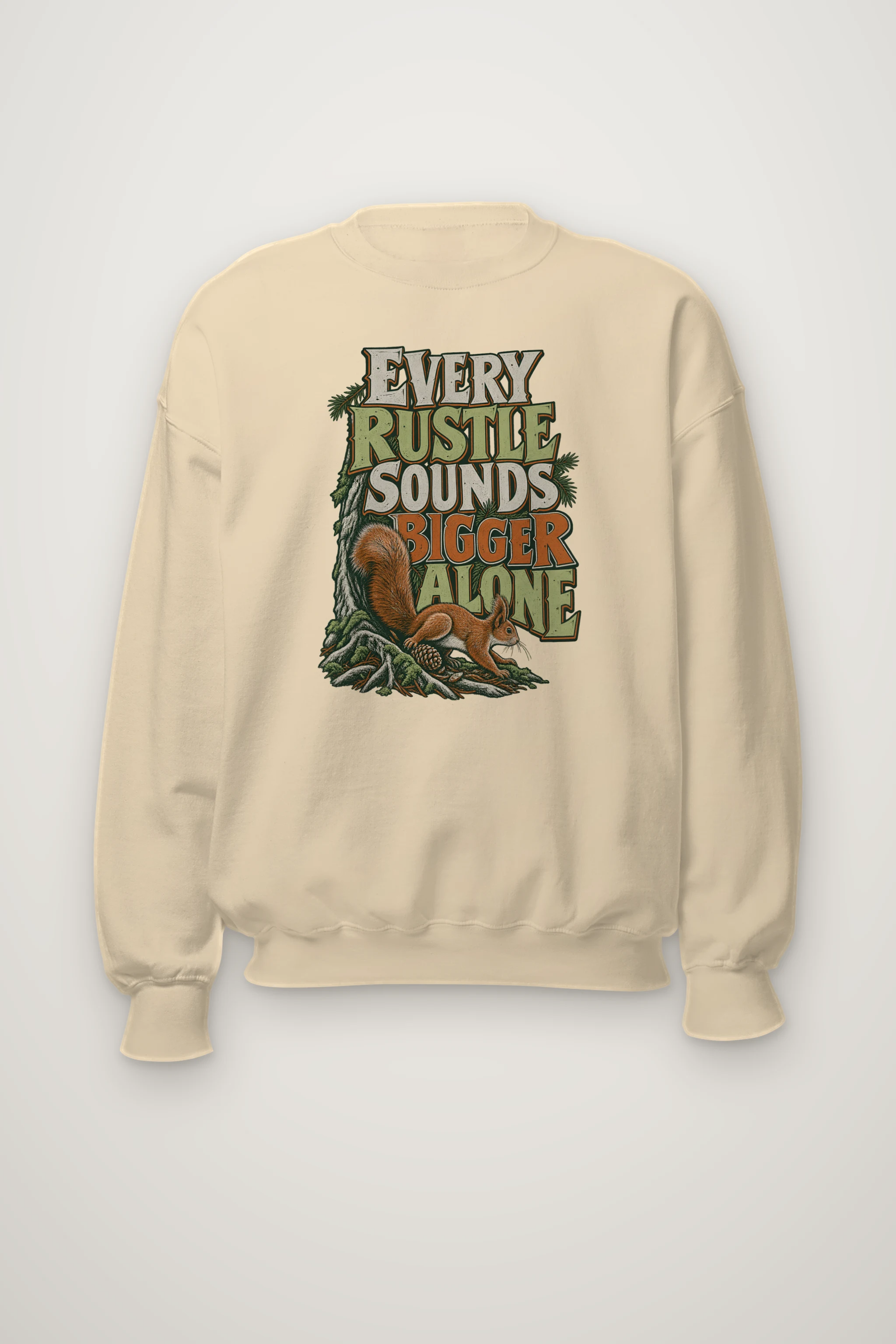 "Every Rustle Sounds Bigger Alone" Heavy Blend Unisex Crewneck Sweatshirt