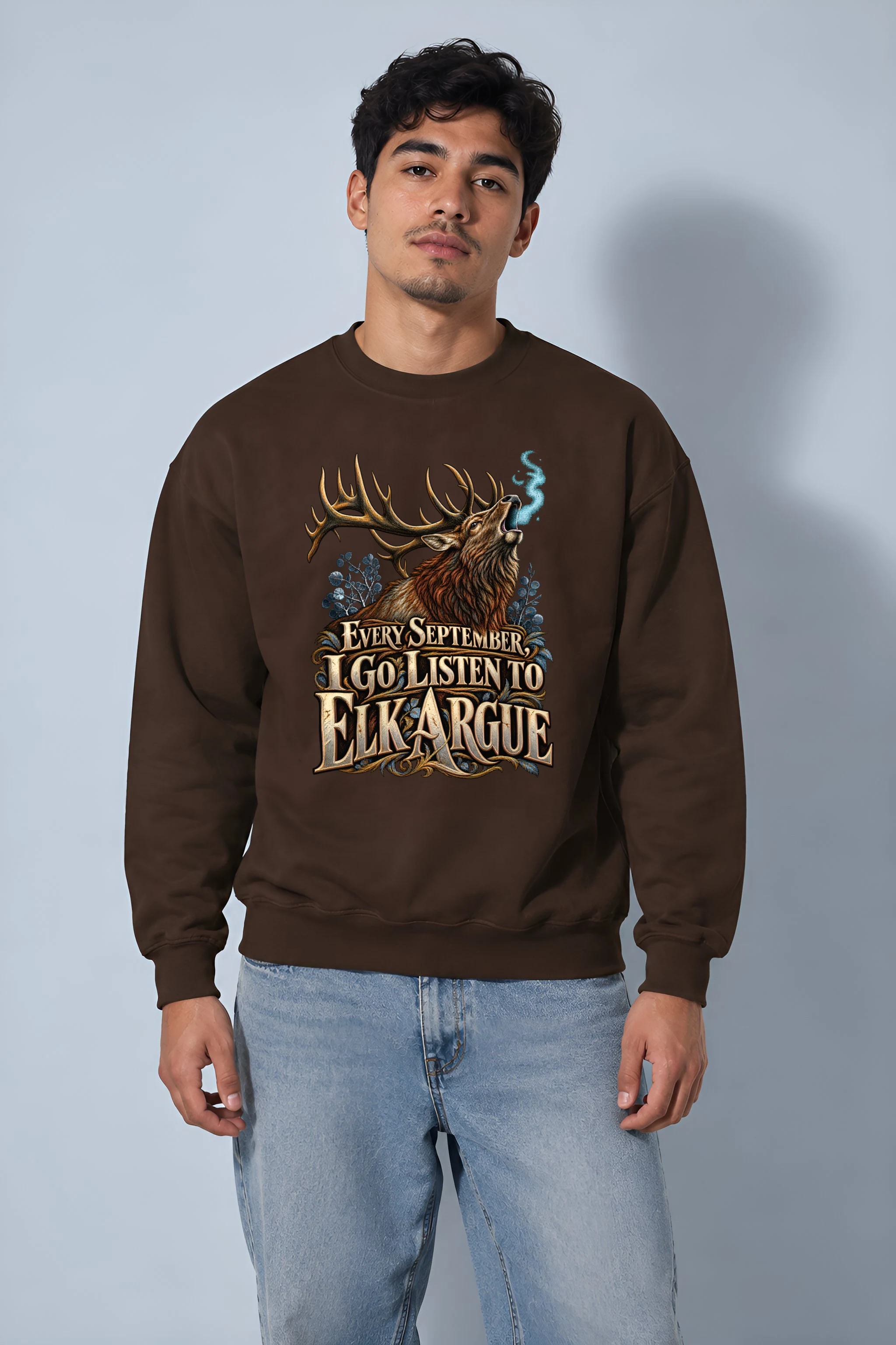 "Every September Elk Argue" Heavy Blend Unisex Crewneck Sweatshirt