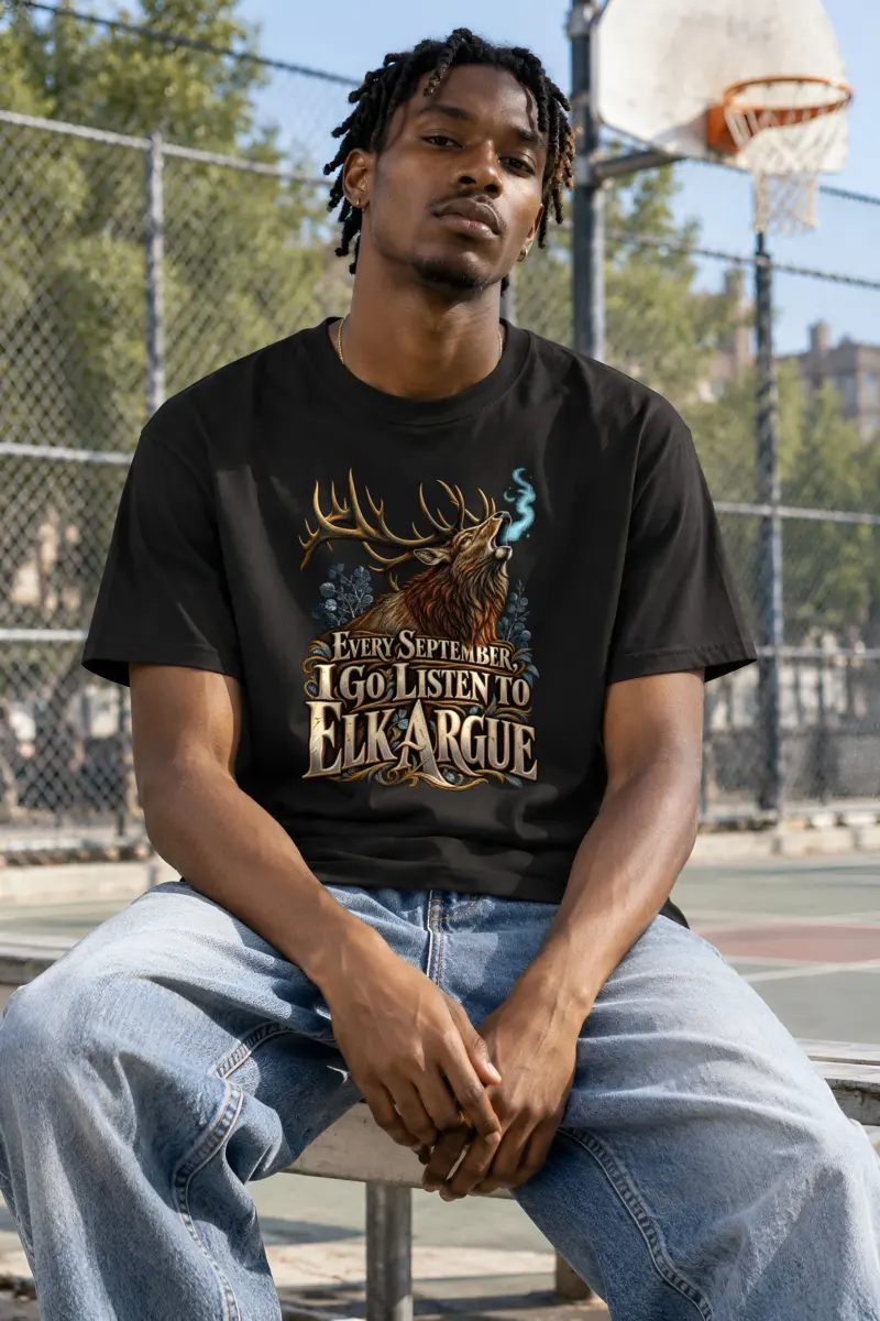 "Every September, Elk Argue" Heavyweight Unisex Crewneck T-shirt