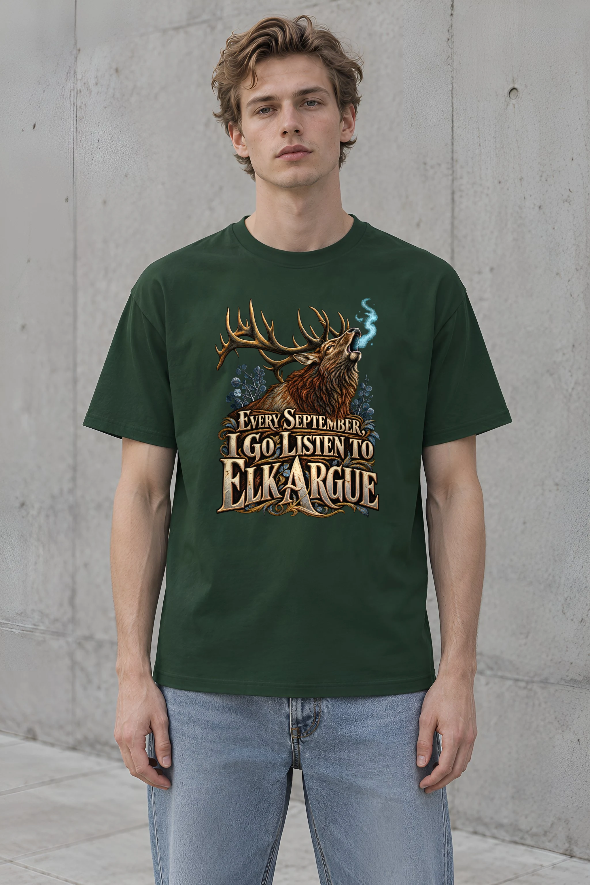 "Every September, Elk Argue" Heavyweight Unisex Crewneck T-shirt