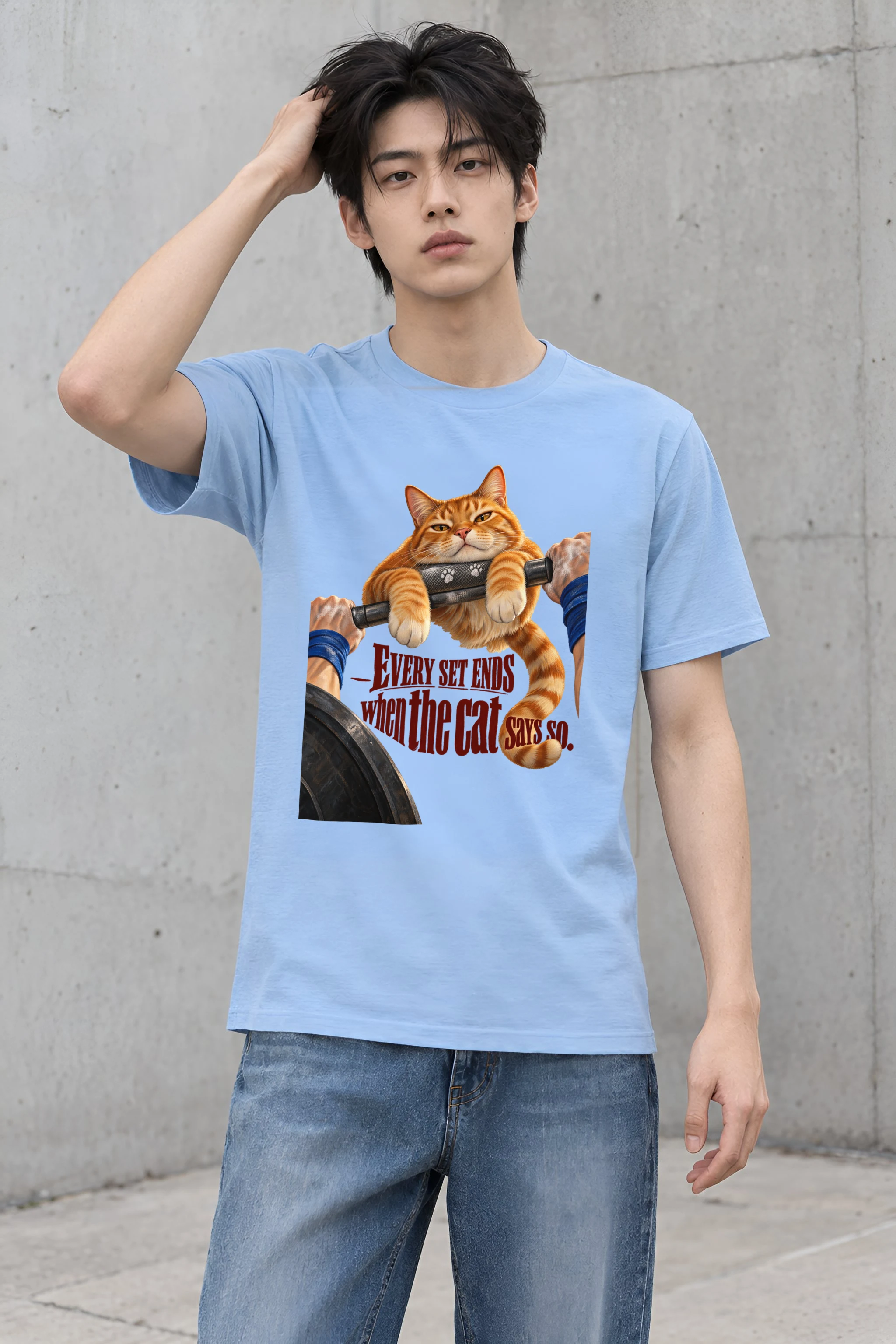"Every Set Ends Cat" Heavyweight Unisex Crewneck T-shirt