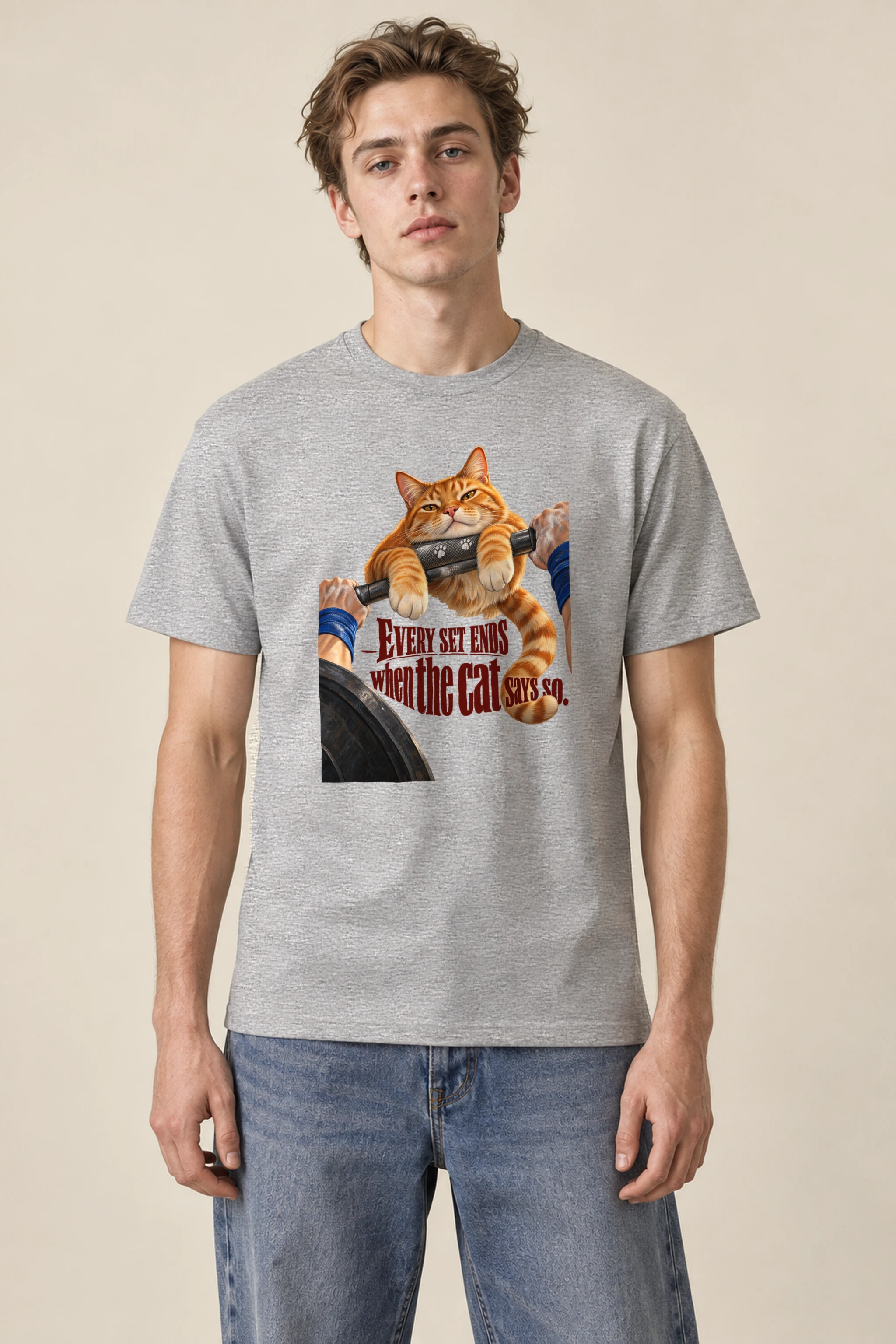 "Every Set Ends Cat" Heavyweight Unisex Crewneck T-shirt