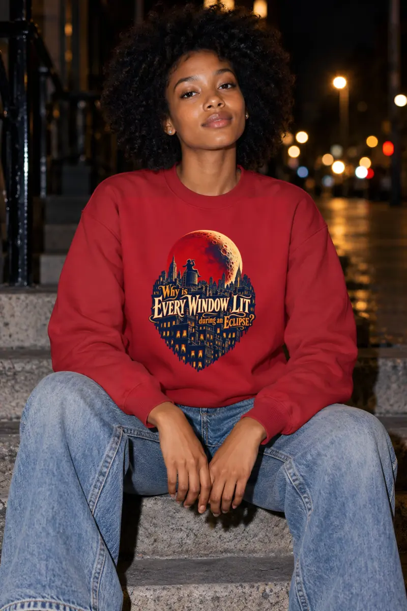 “Every Window Lit Eclipse” Unisex Crewneck Sweatshirt