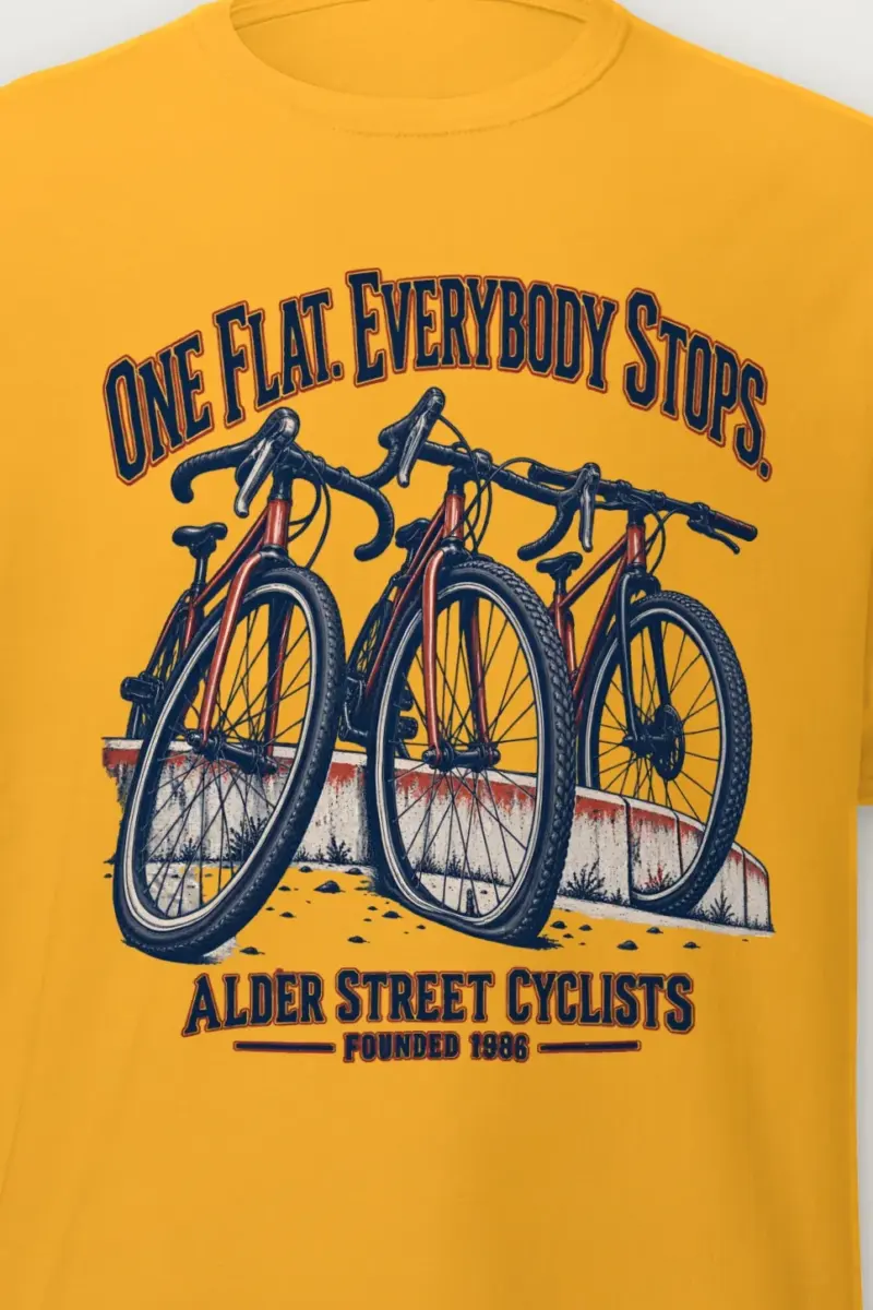 "Everybody Stops" Heavyweight Unisex Crewneck T-shirt - the graphic up close