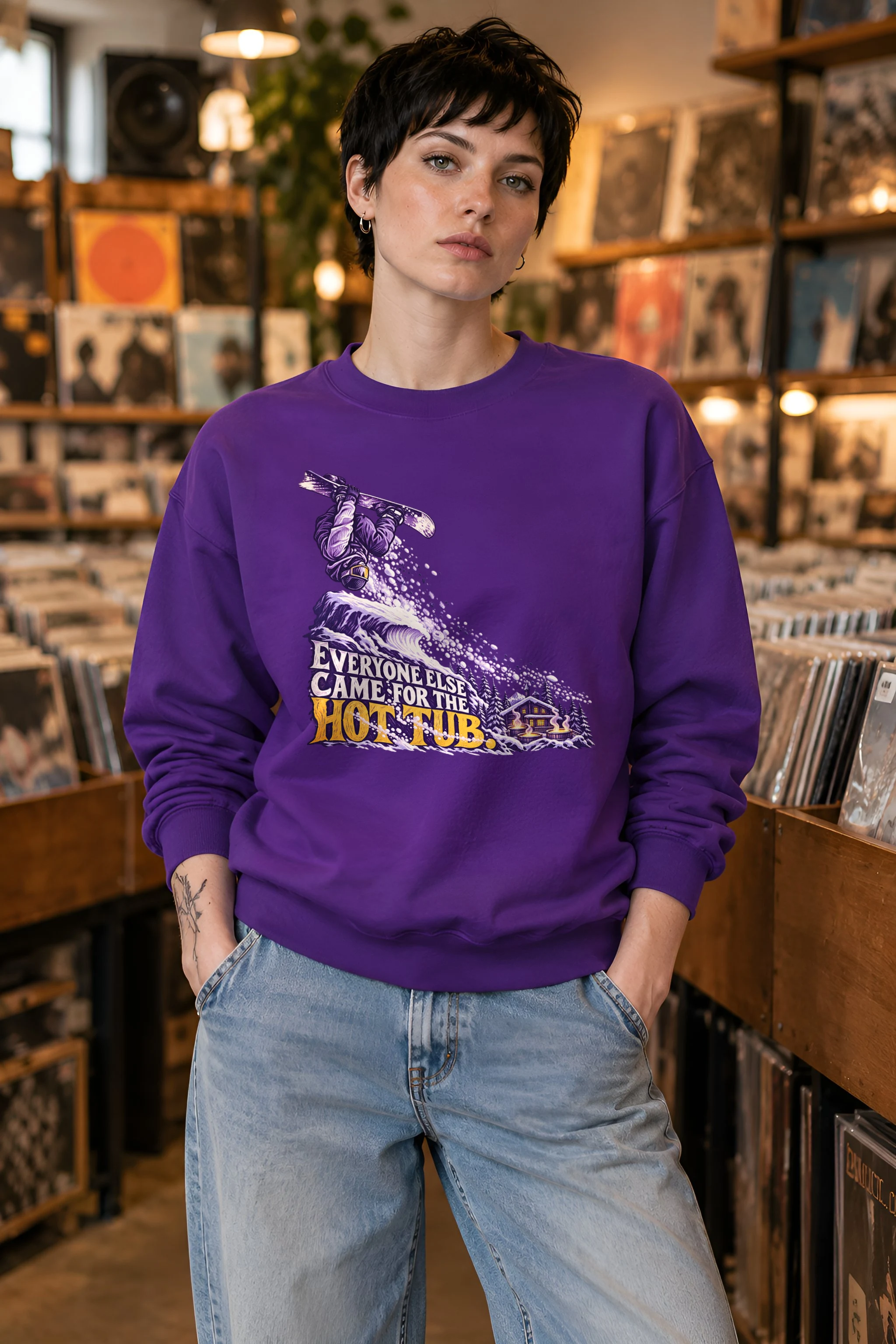 "Everyone Else Came for the Hot Tub" Unisex Crewneck Sweatshirt