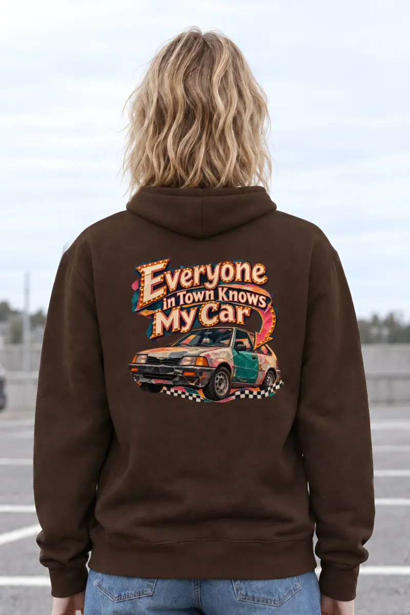 “Everyone in Town Knows My Car” Heavy Blend Unisex Pullover Hoodie