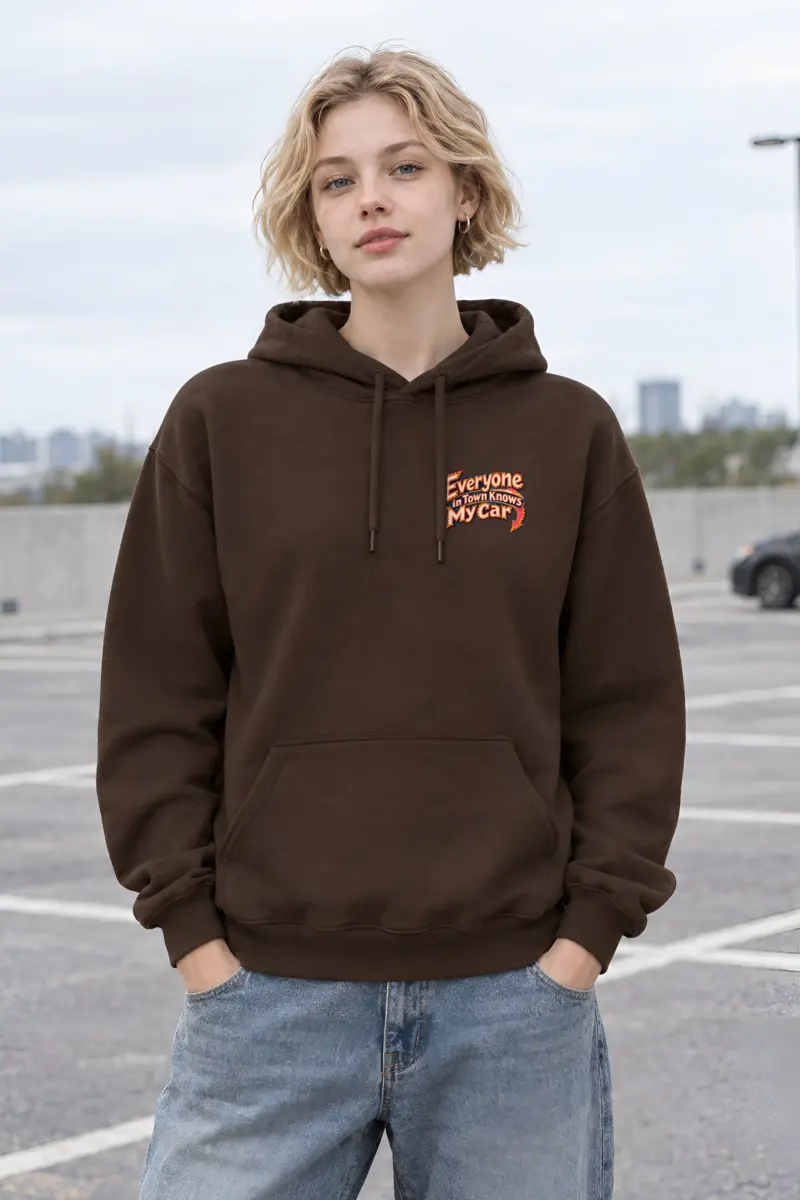 "Everyone in Town Knows My Car" Heavy Blend Unisex Pullover Hoodie
